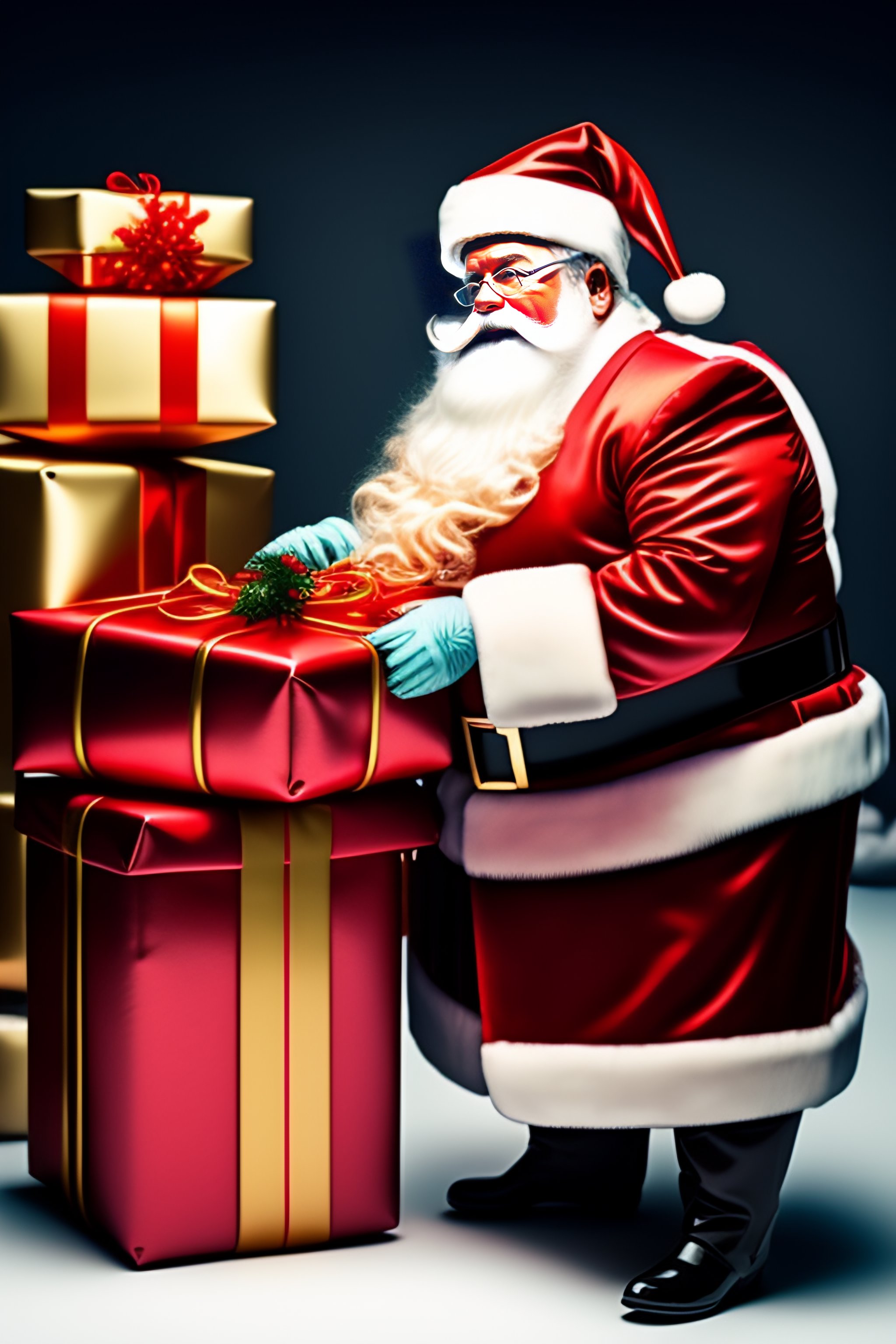Lexica - Santa breaking gifts