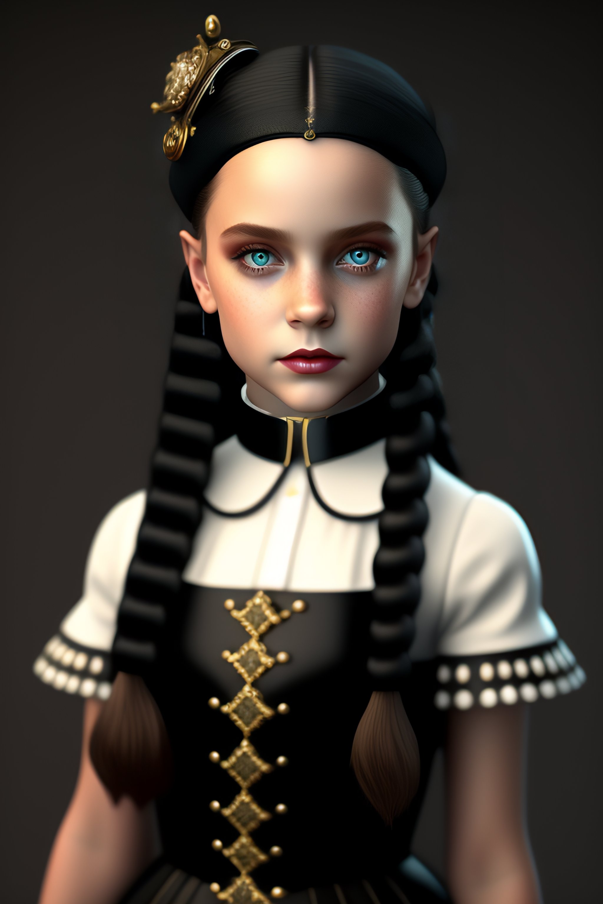 Lexica - Young stunning Wednesday Addams evil expression wearing ...