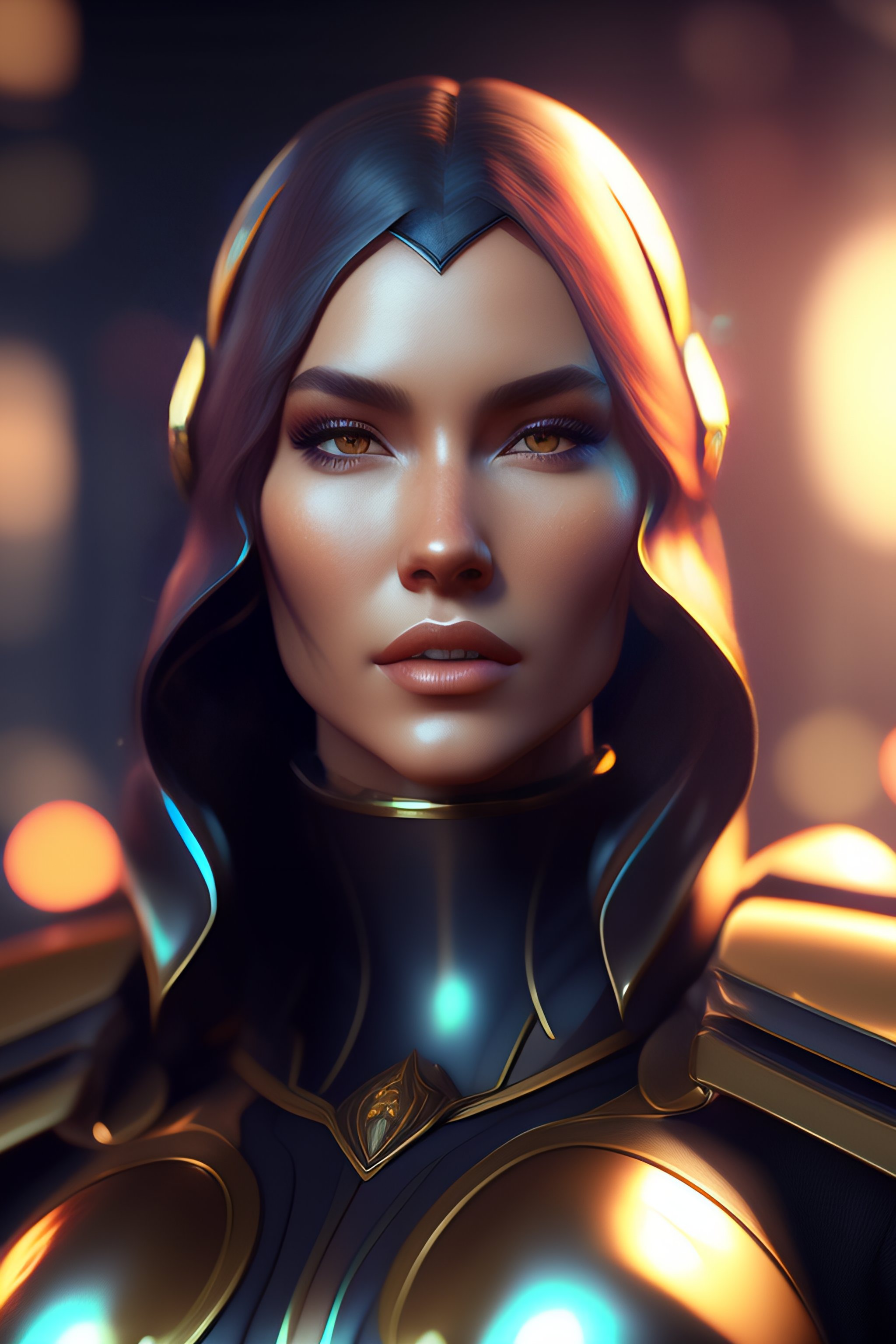 Lexica - Closeup portrait shot of a female android woman, titan fall ...