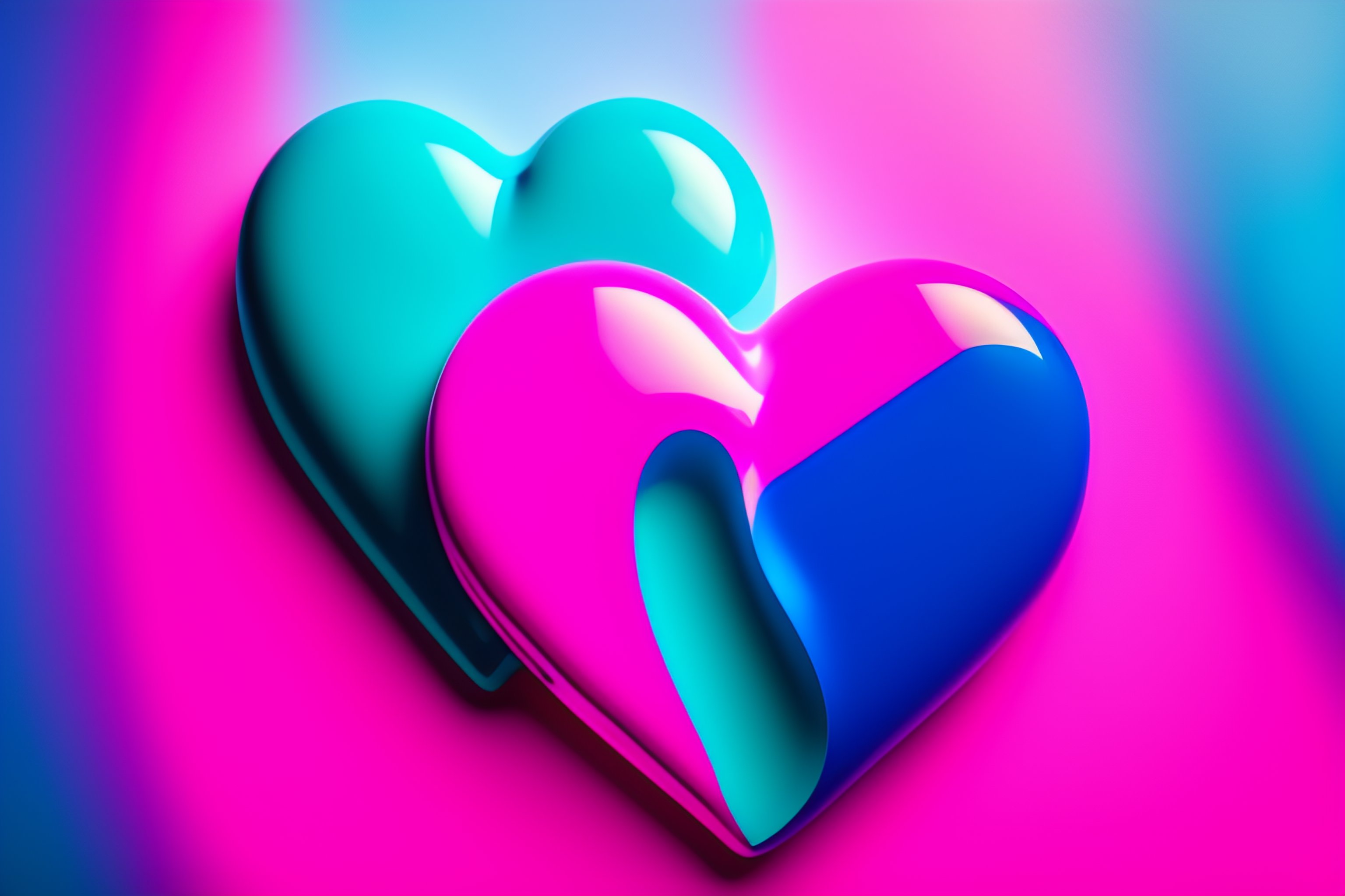 Lexica Heart Shape Balloon On A Pink Blue Background Natural Light