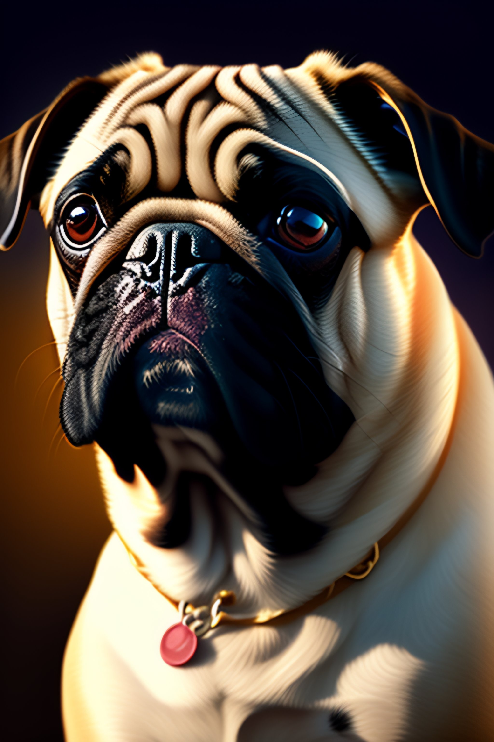 Lexica - Hyper-realistic closeup of pug