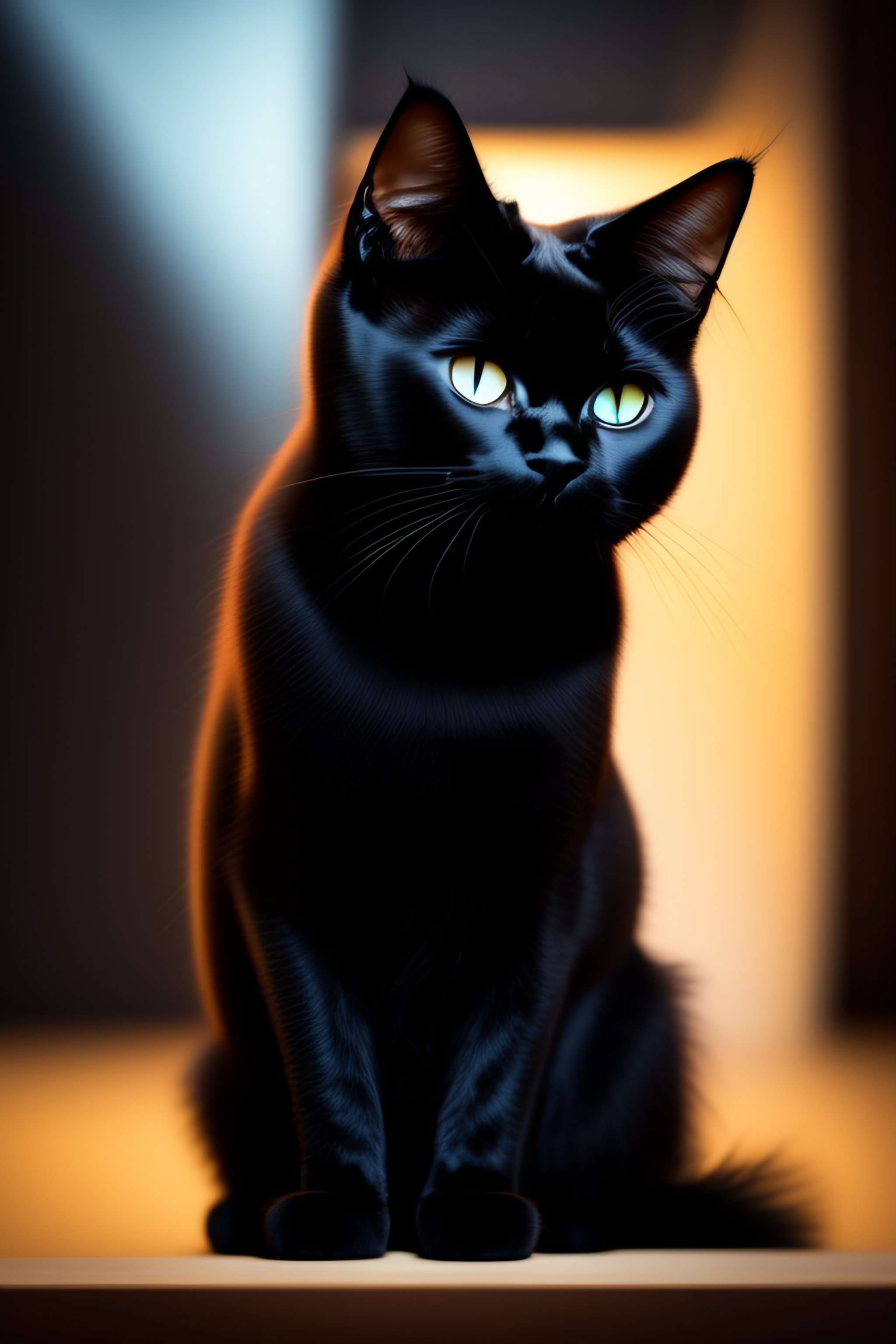 Lexica Pixar style fluffy black cat being evil