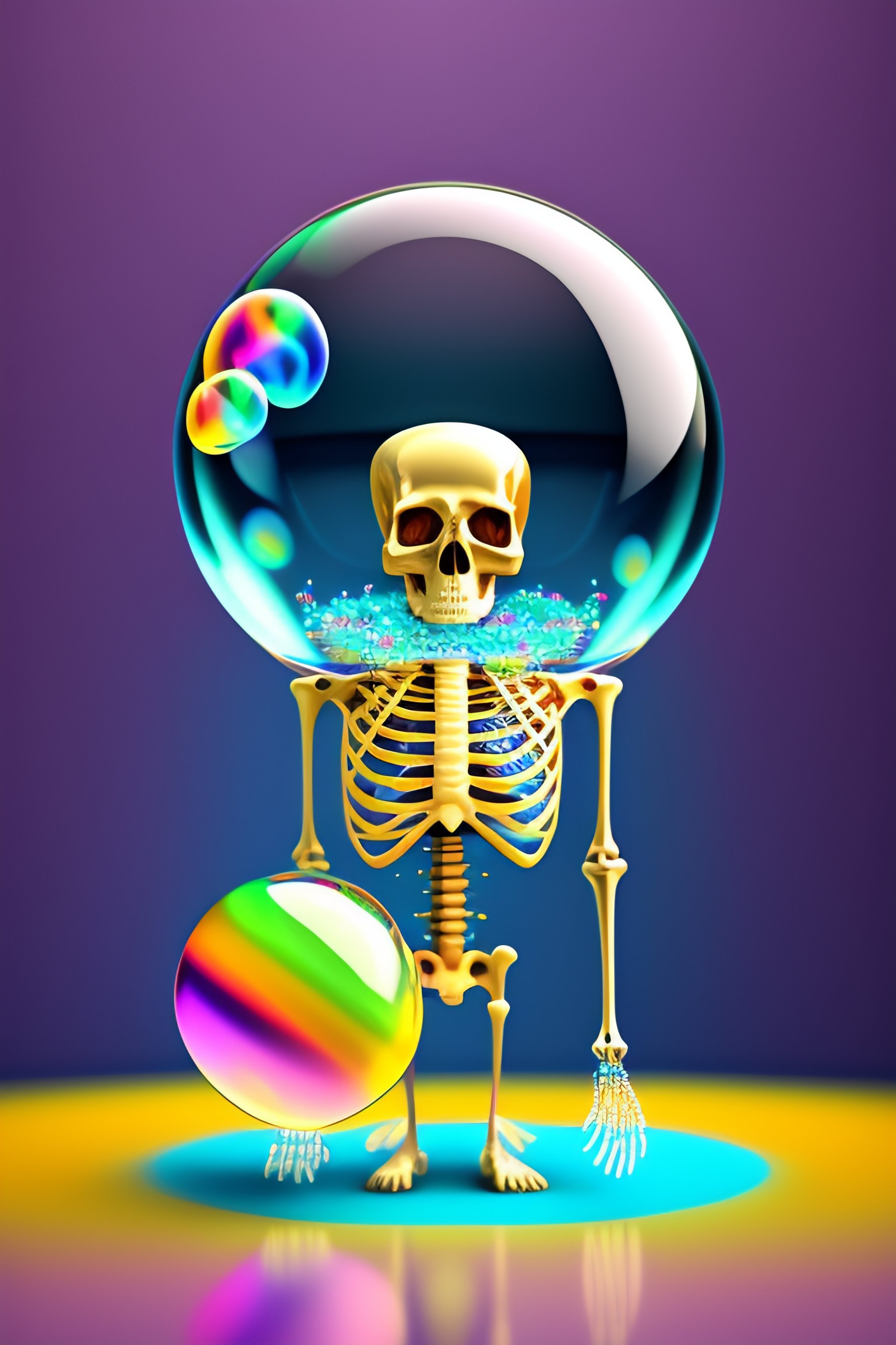 Lexica Skeleton eating bubble gum