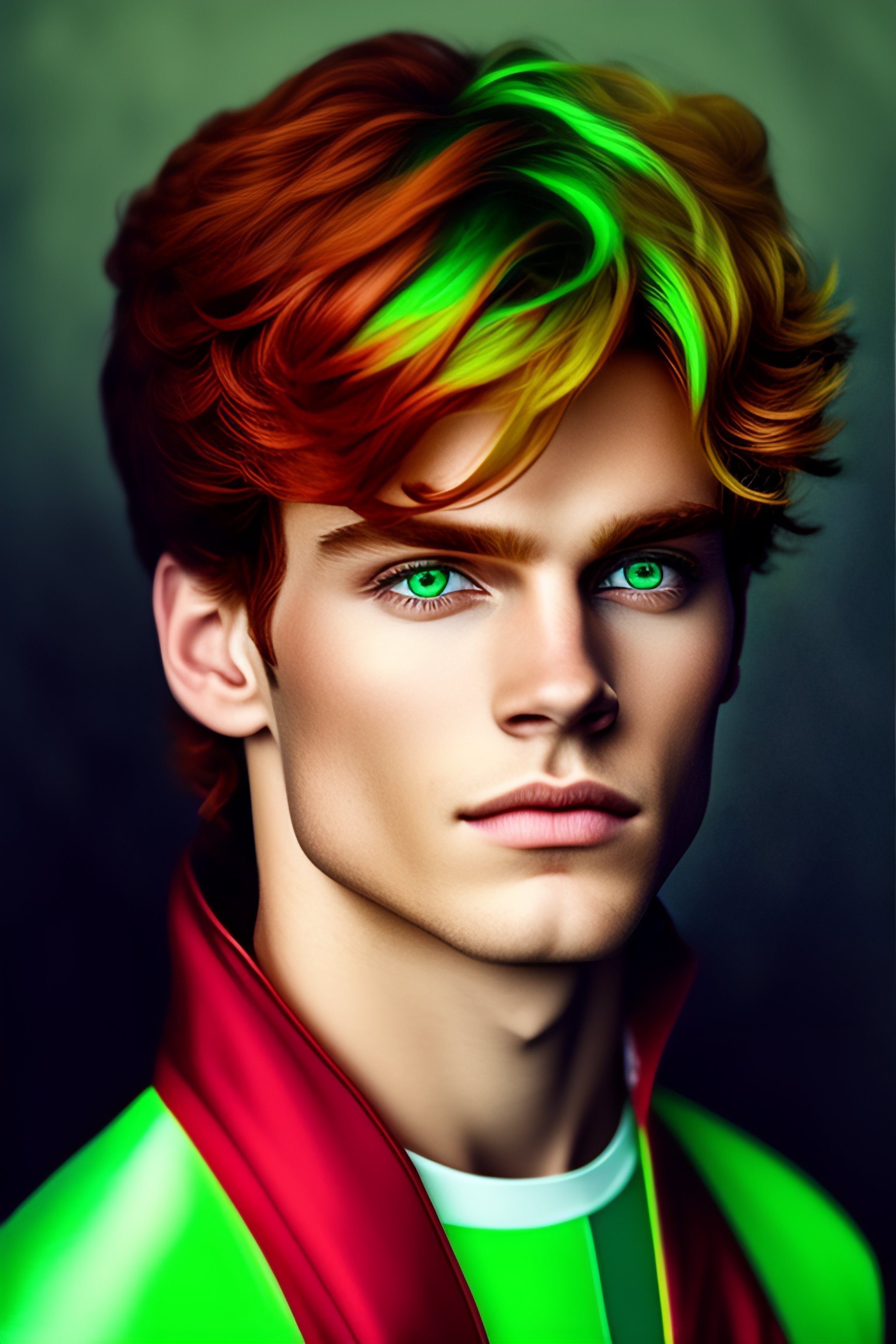 lexica-green-eyes-slightly-reddish-hair-white-streaks-in-the-hair-red