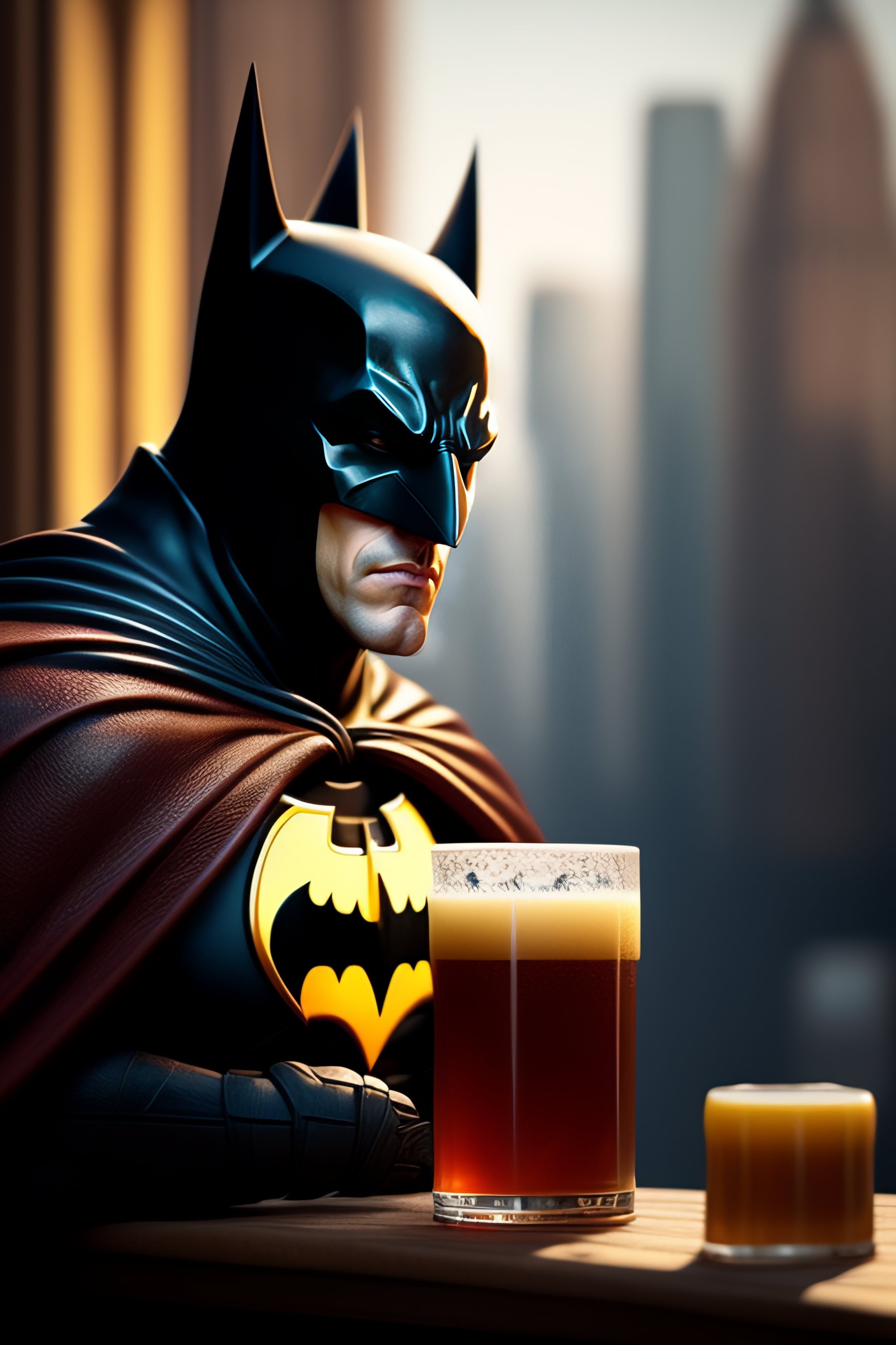 Lexica - Batman tomando cerveza