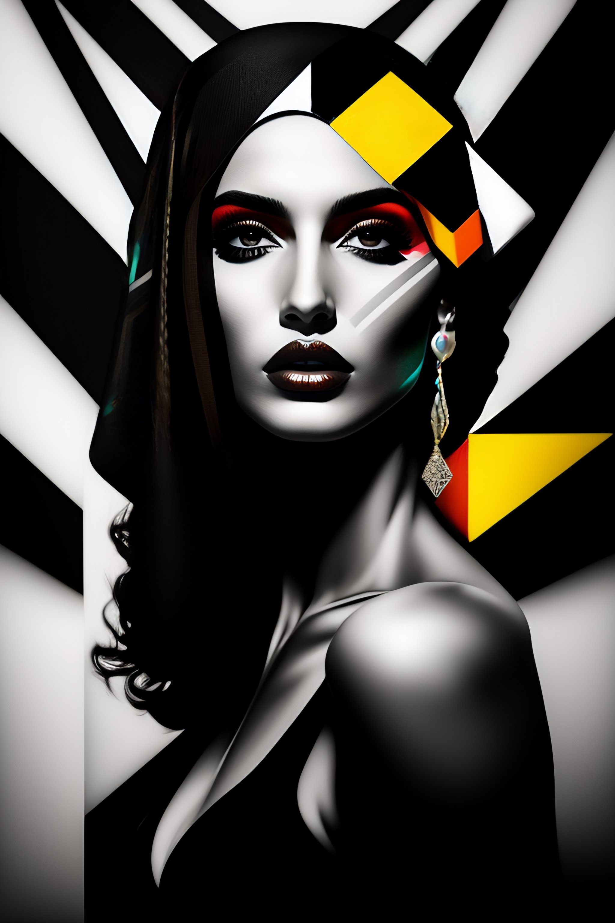 Lexica - Op art, hyper-Arabic female model in the streets of Paris ...