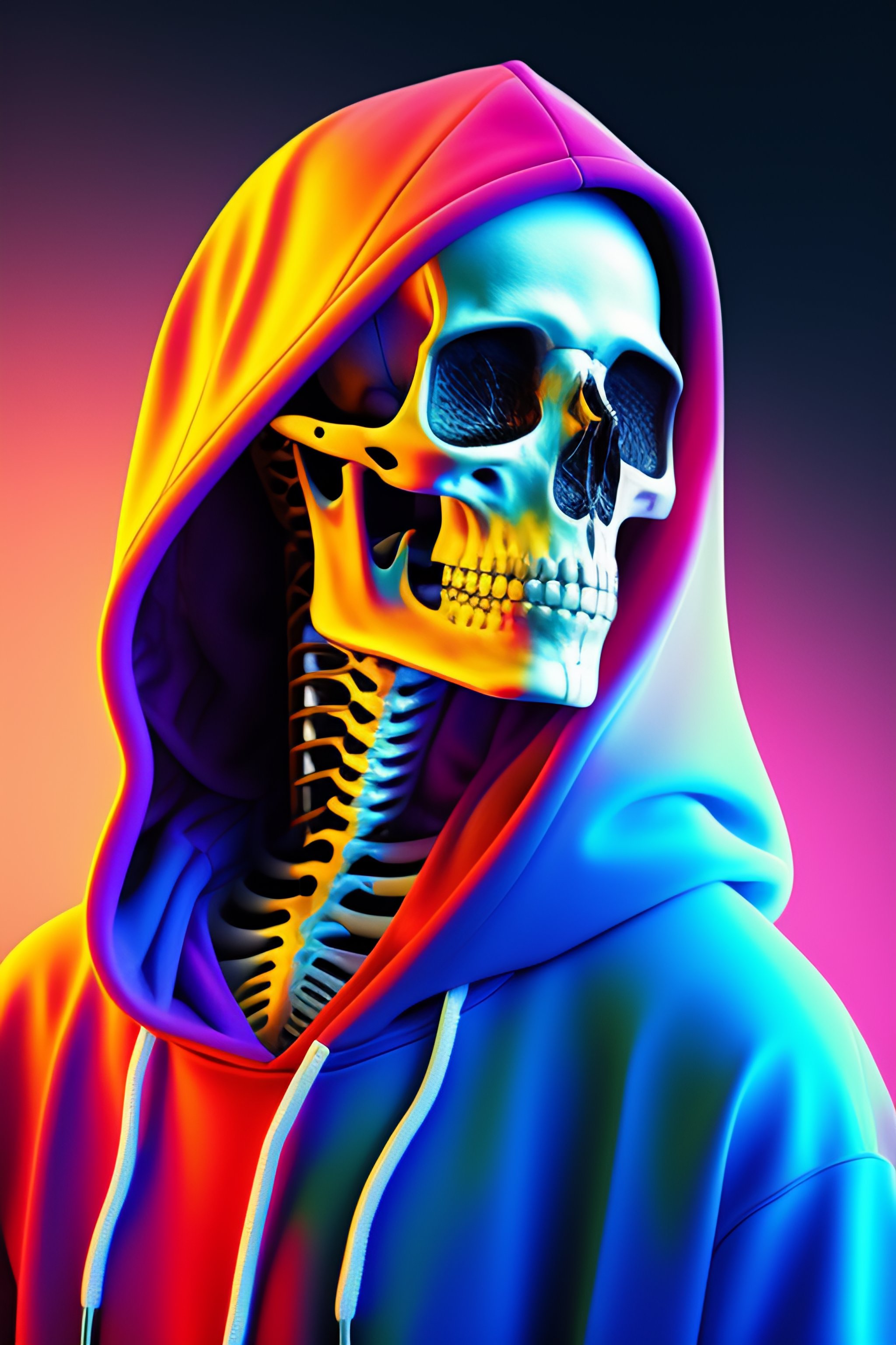 Skull wearing hoodie online