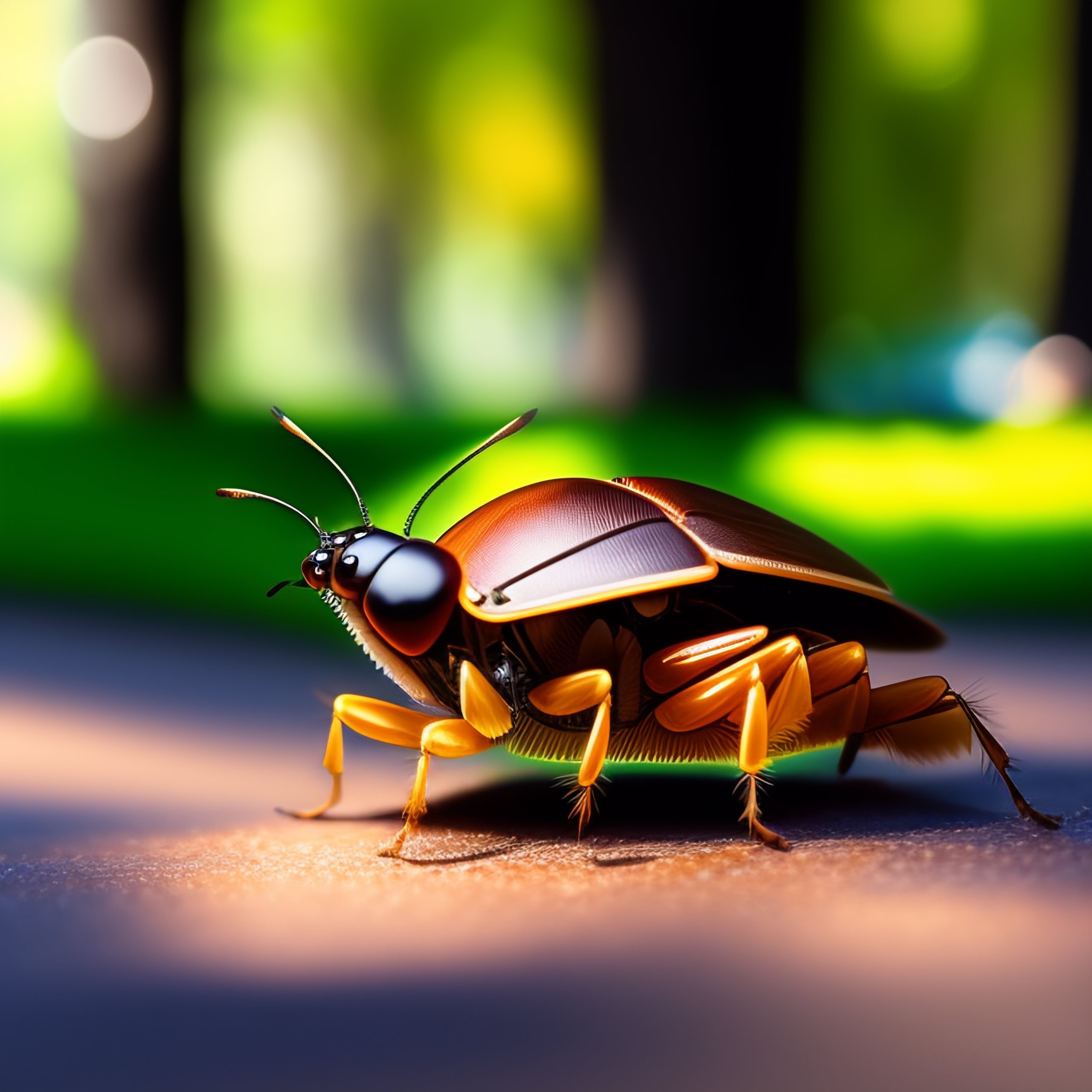 Lexica - A cockroach on a bicycle riding in the park in animated style