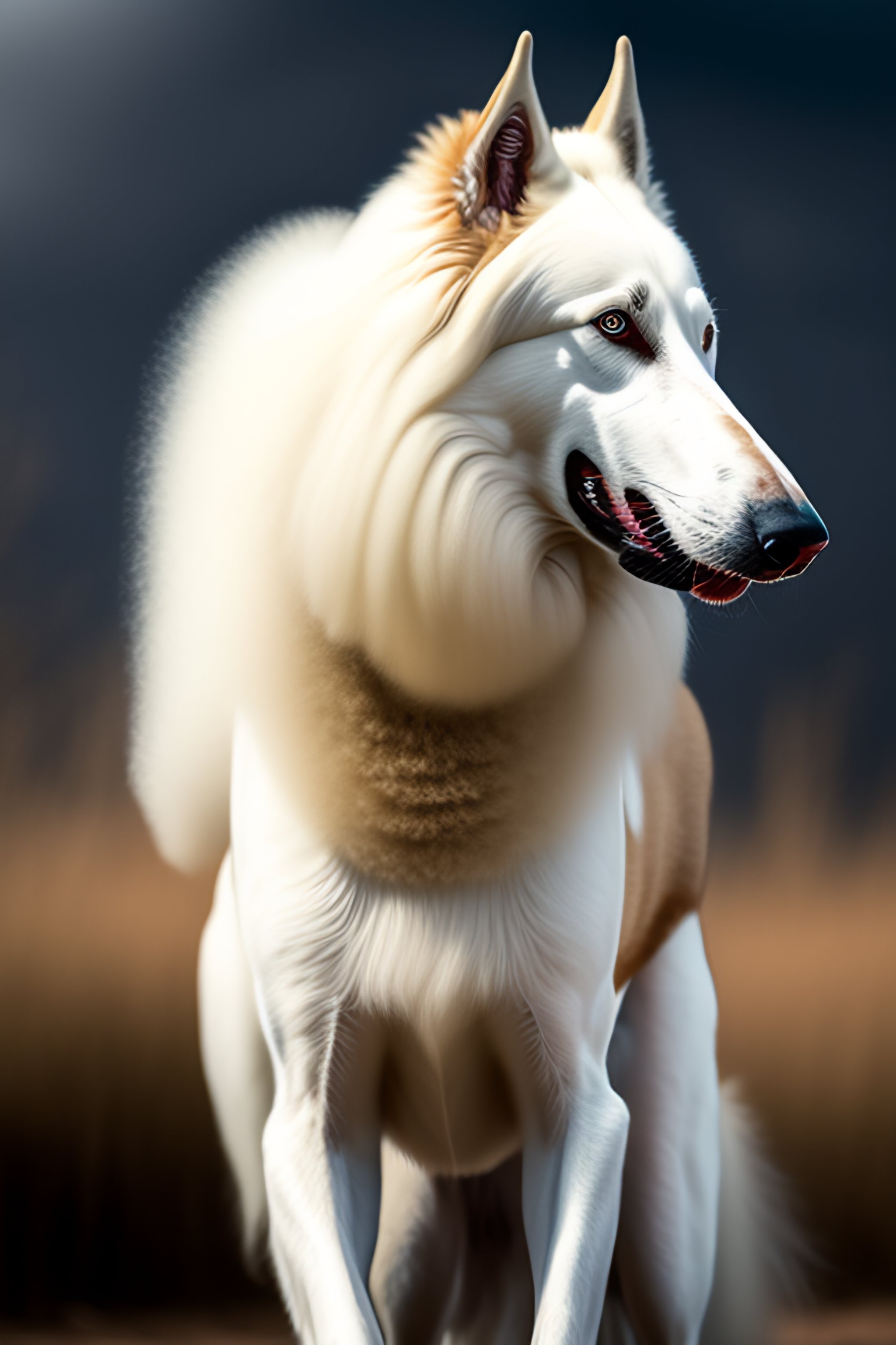 Angry borzoi