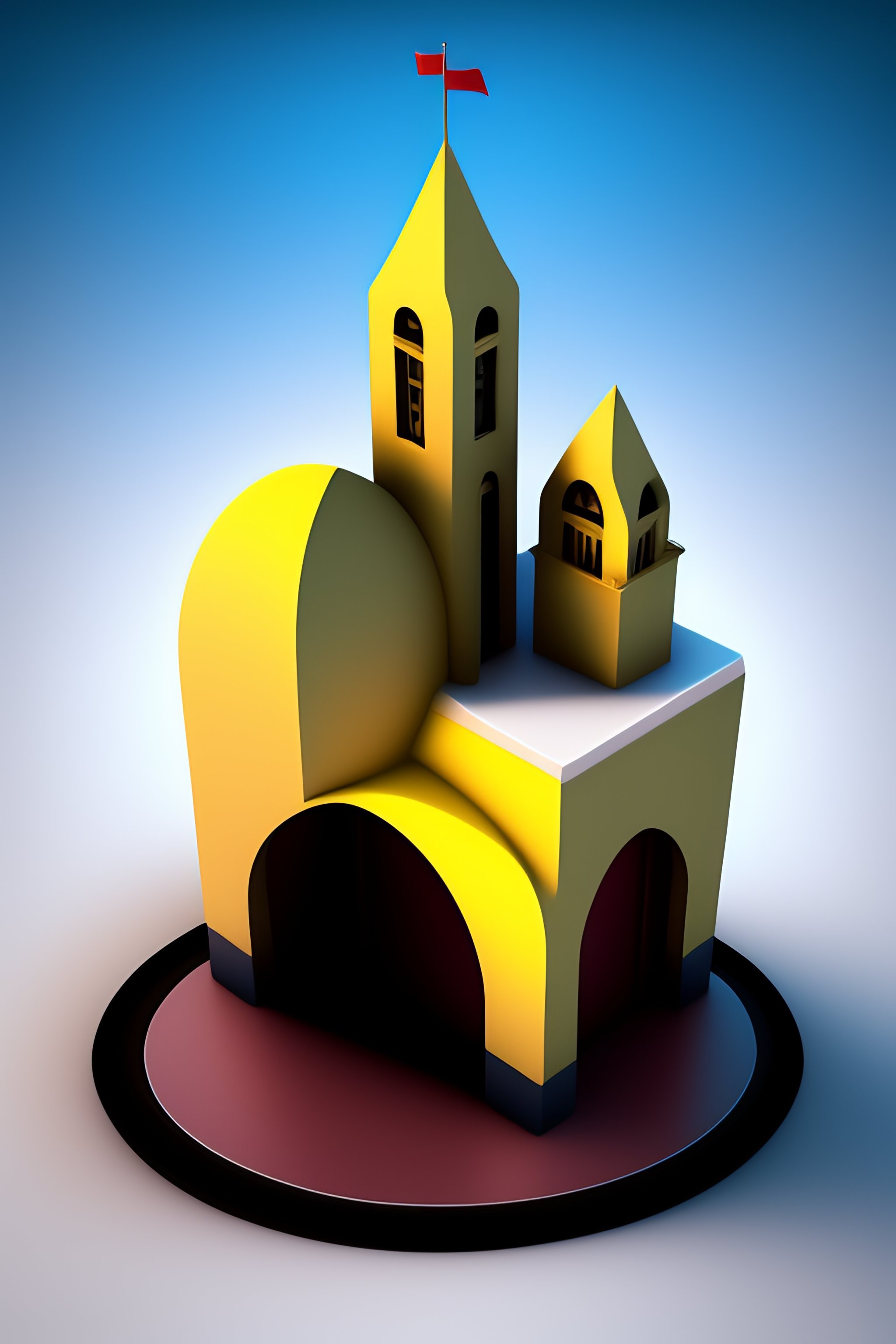 Lexica - 3D circular icon for of Coin Tower