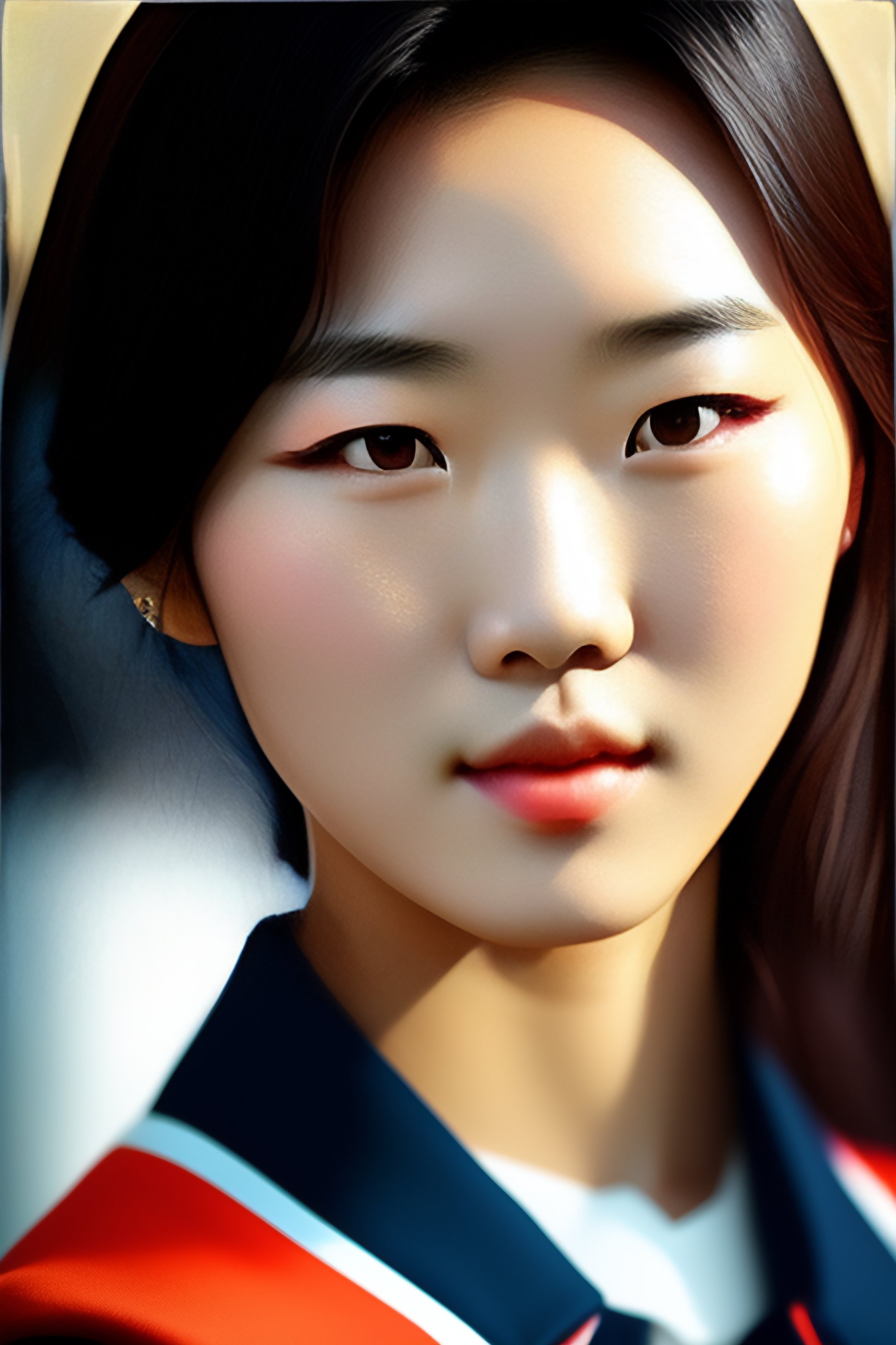 lexica-super-beautiful-korean-high-school-girl-looking-straight-into