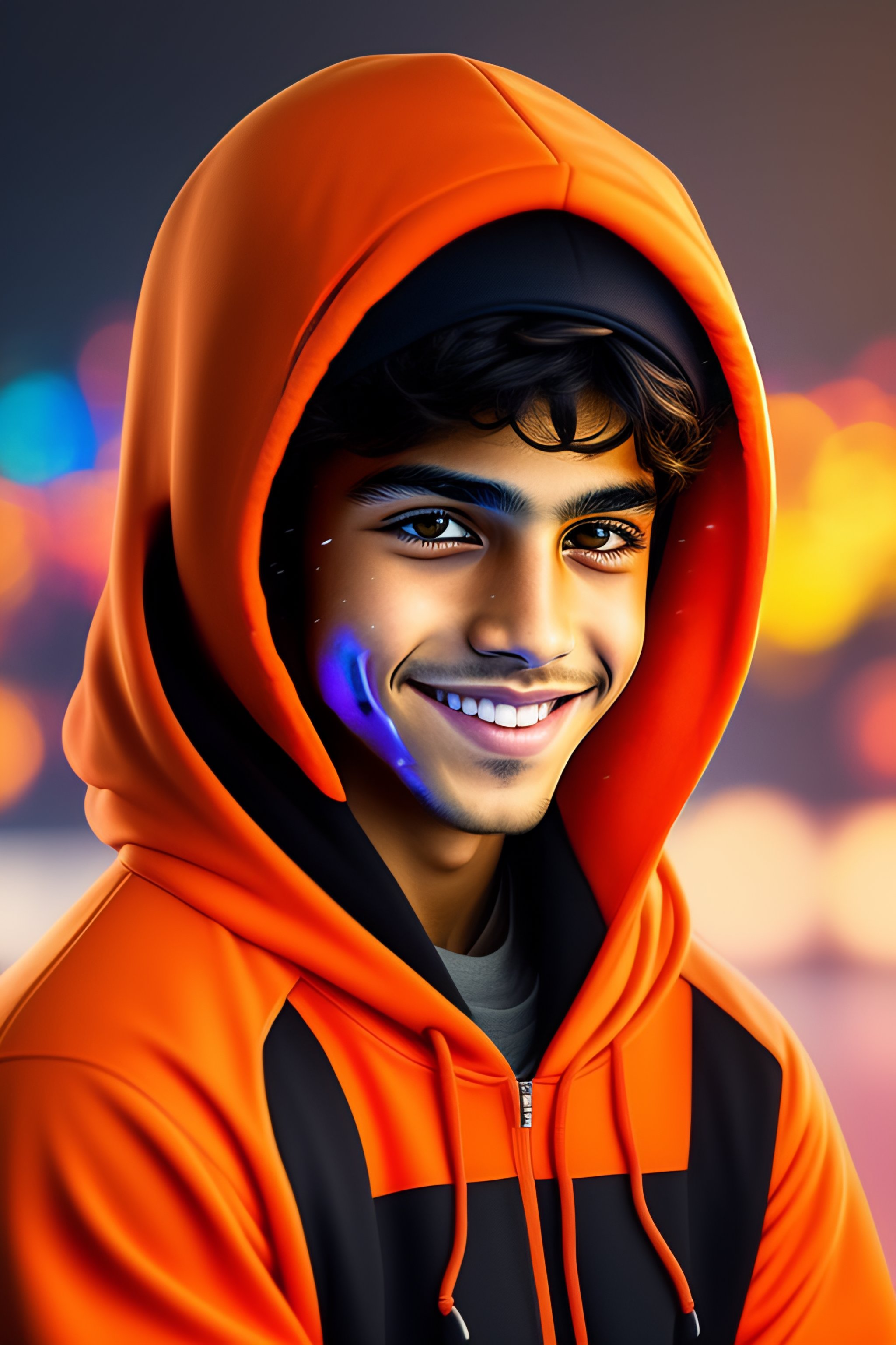 Orange discount hoodie anime