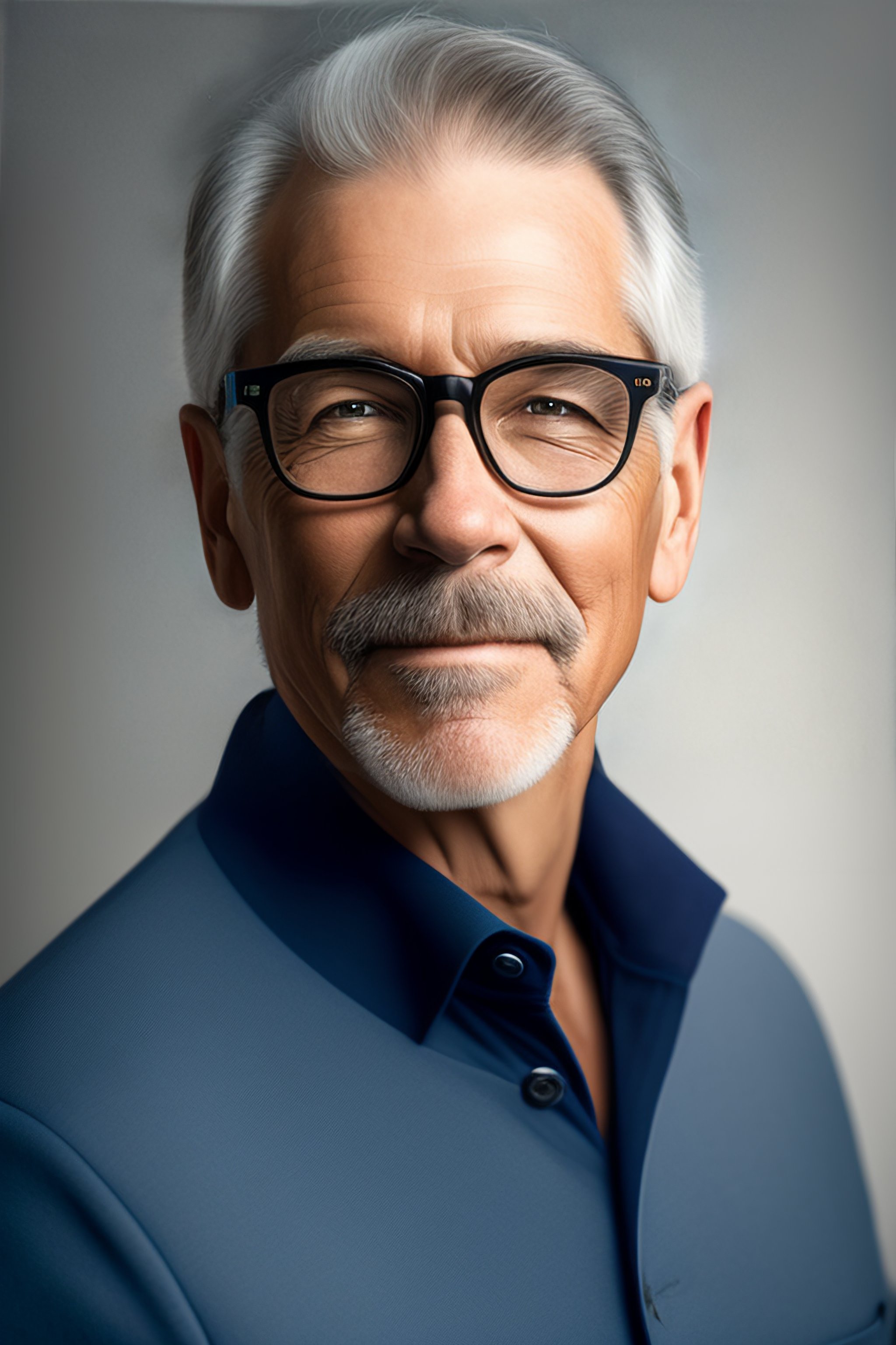 Lexica Portrait of a 60 year old man, with modern glasses, very