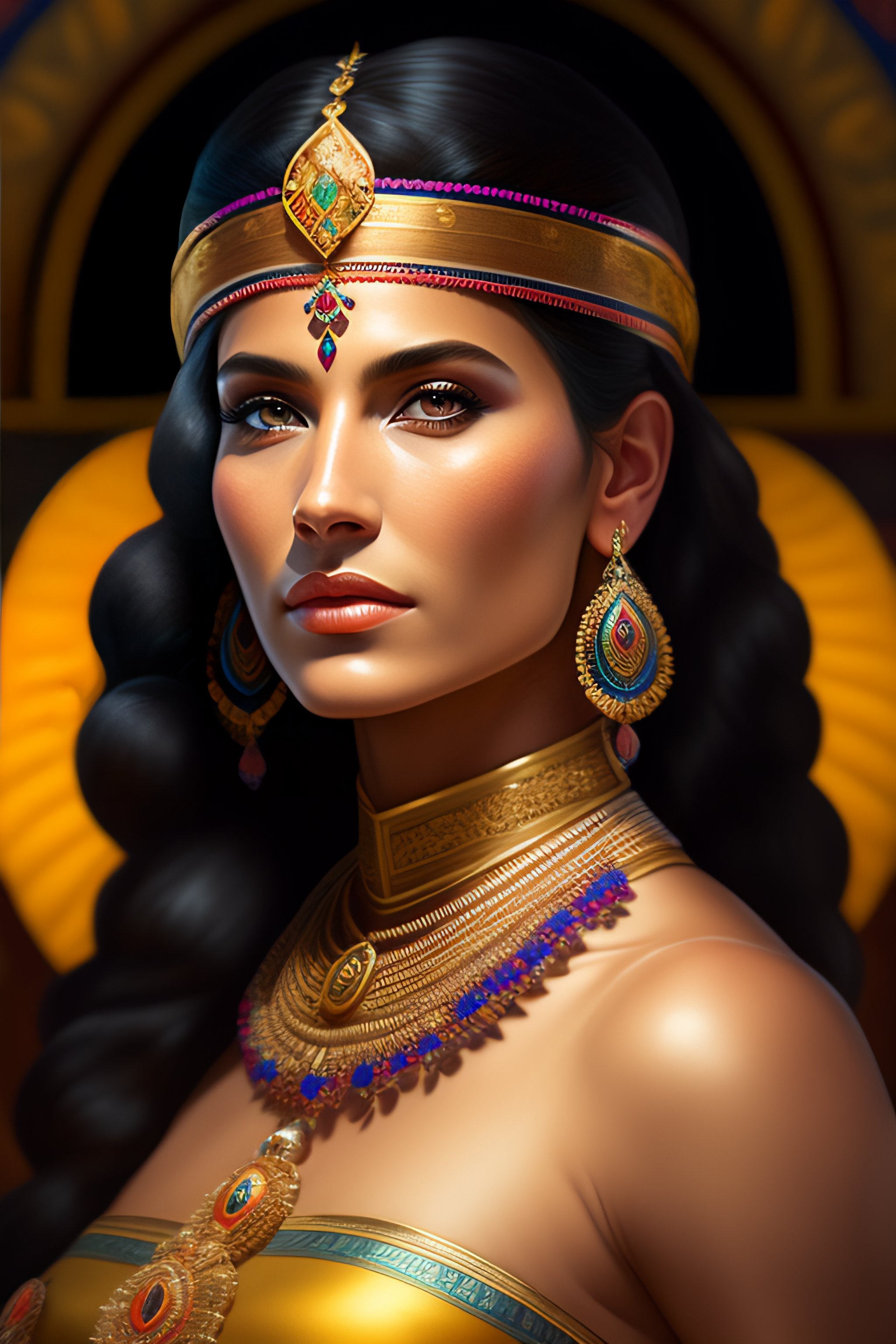 Lexica - Portrait painting of Gabriele Munter as a mayan princess ...
