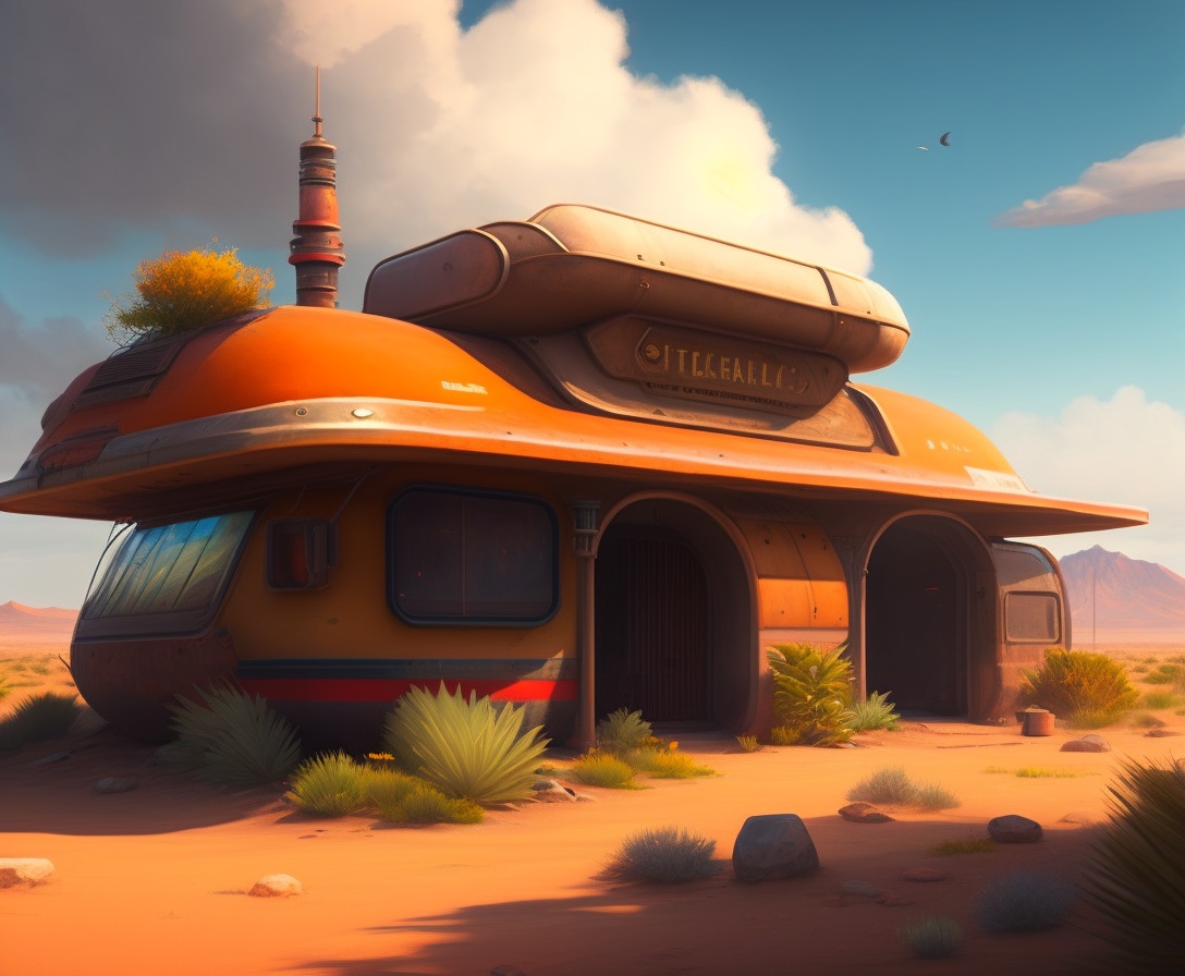 Lexica - Ghibli wasteland, post apocalyptic, desert junkyard, style of ...