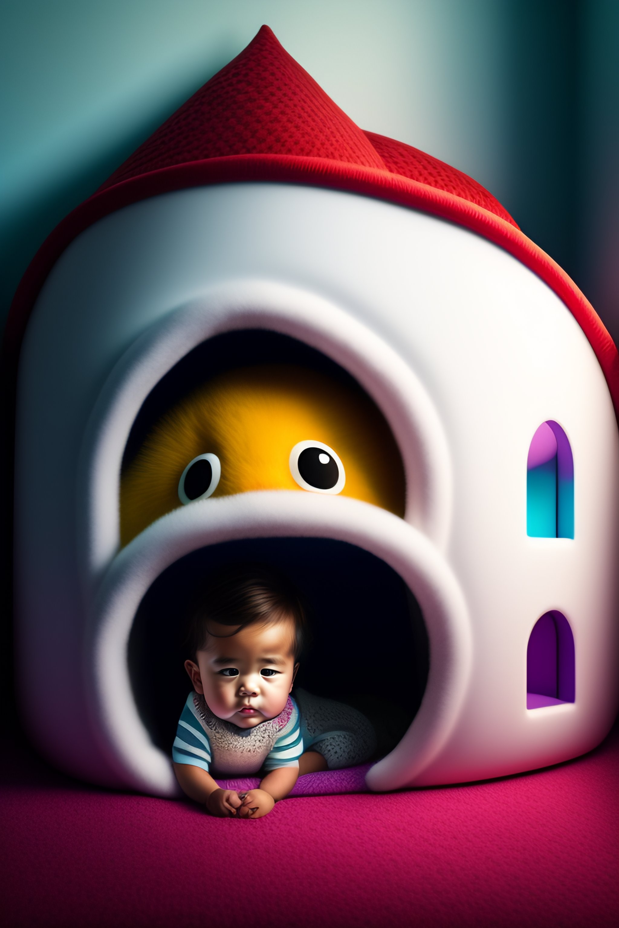 Lexica - Little monster hiding under a little girl's bed