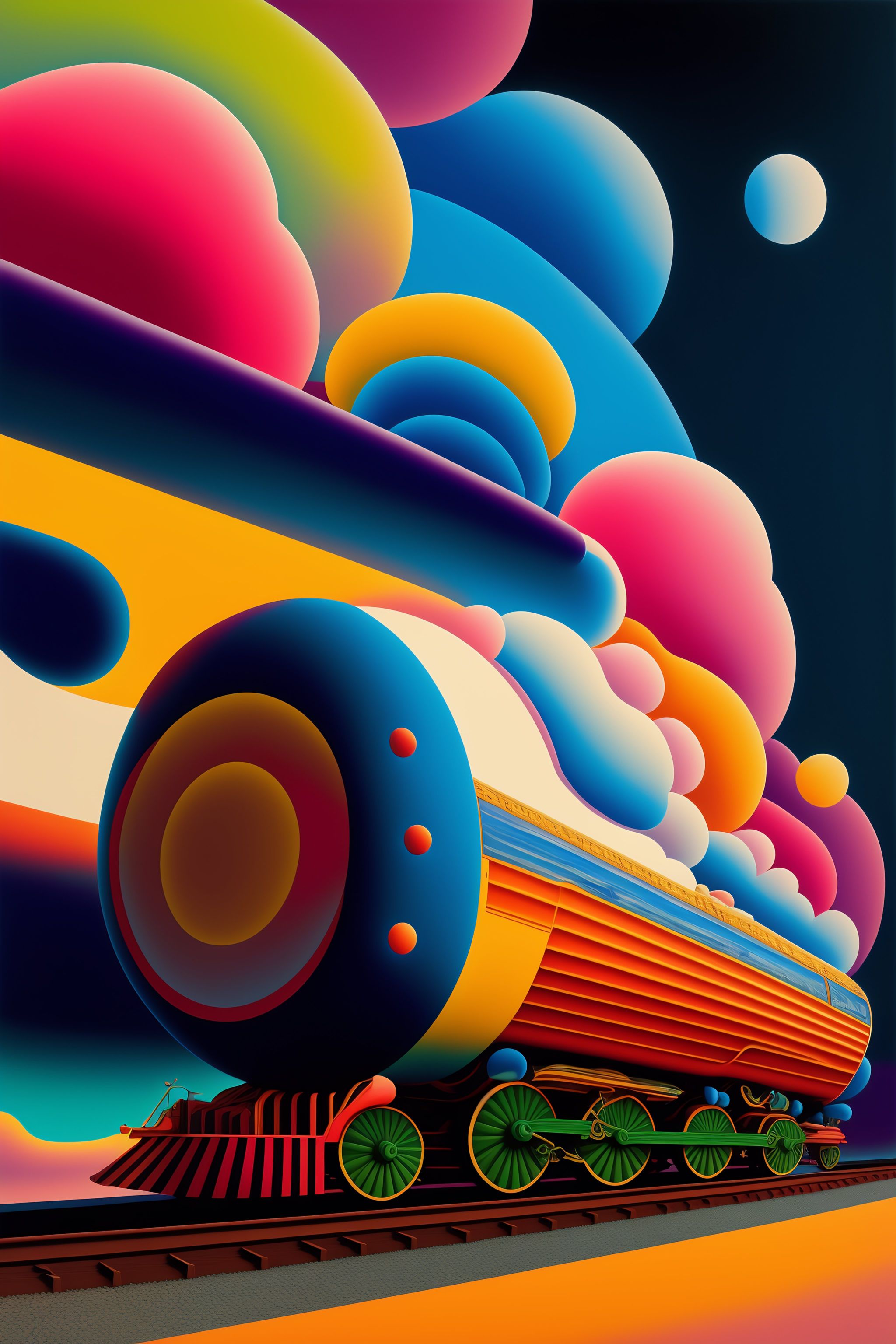 Lexica - Big abstract train in the style of kaws by james jean and ...