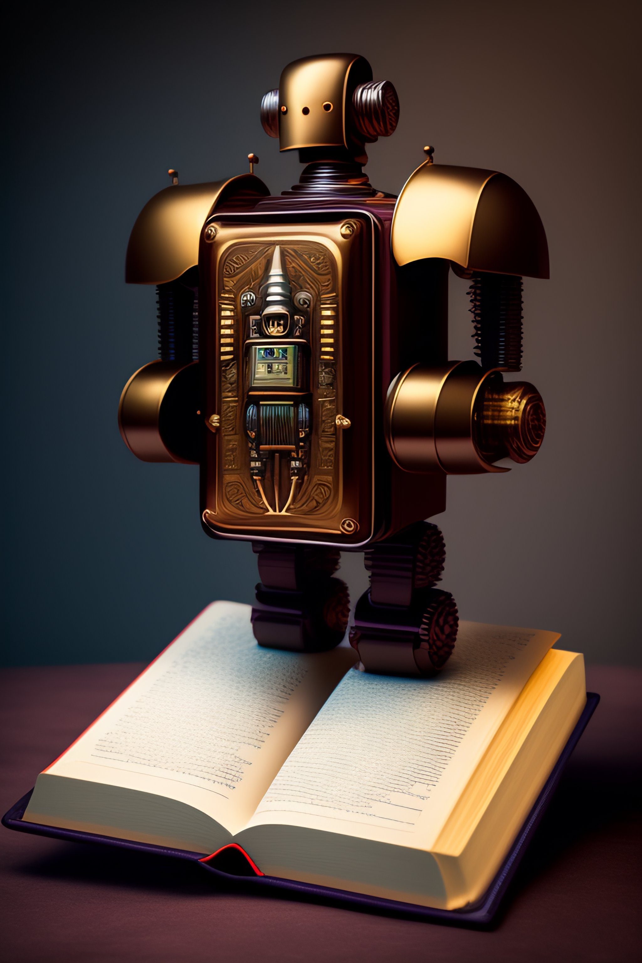 Lexica - He spine of a book with an image of a robot