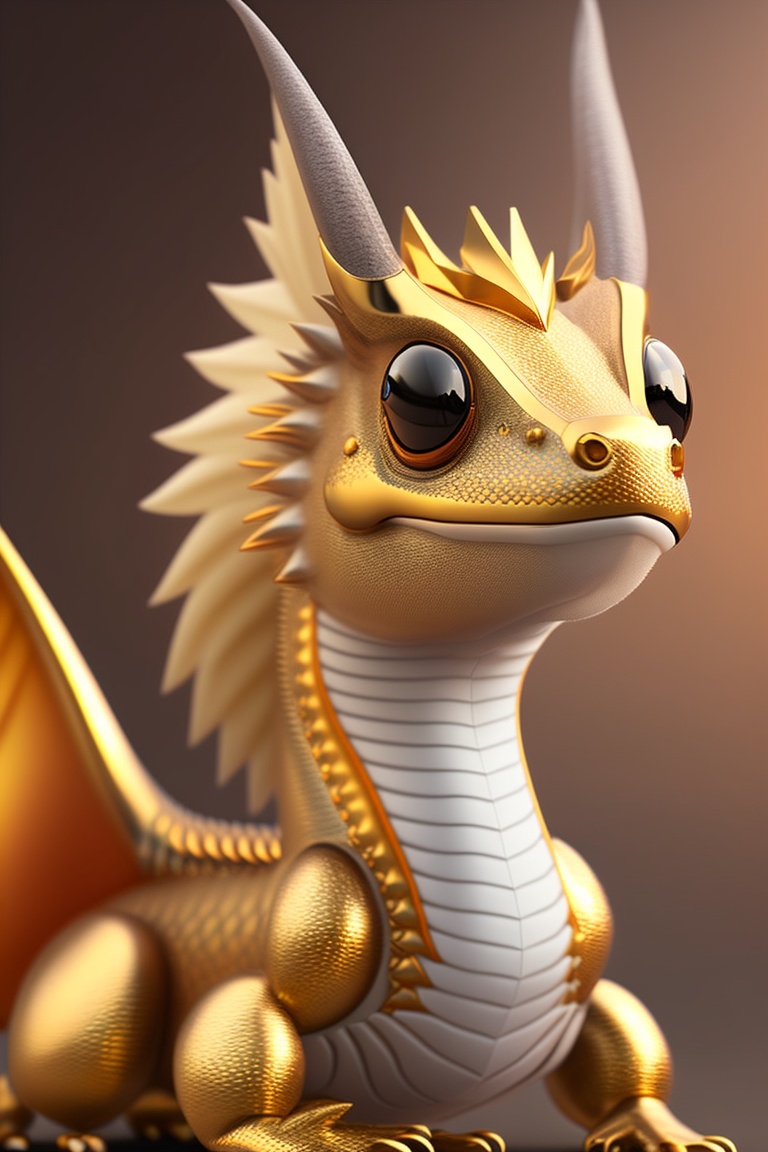 Lexica - Dourinho is a small dragon with golden scales that shine in ...