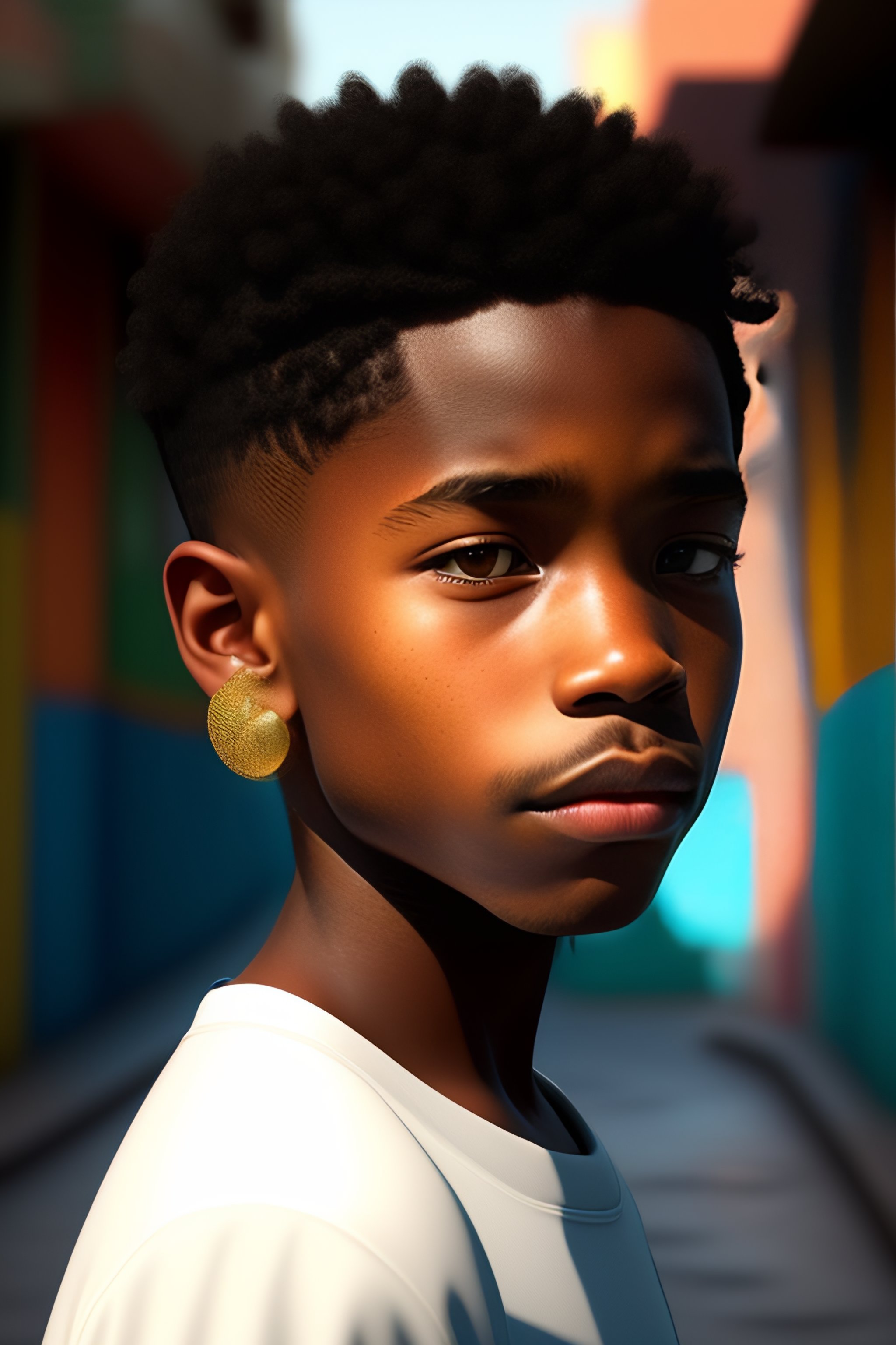 Lexica - Nigga boy , earring, pixar style, 3d style, disney style, 8k ...