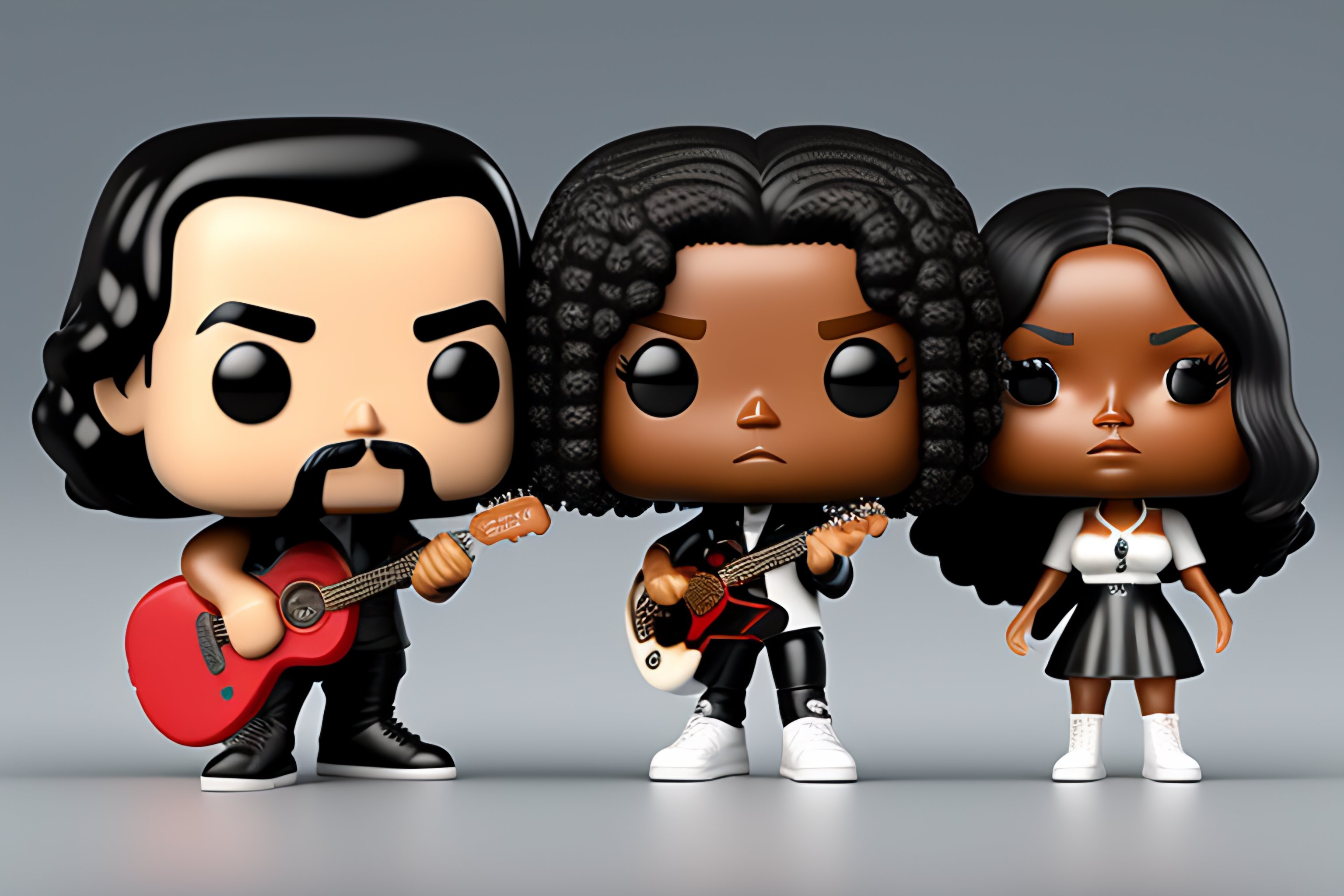 Lexica - 3D render of a male and female Funko Pop. The man is white, he ...
