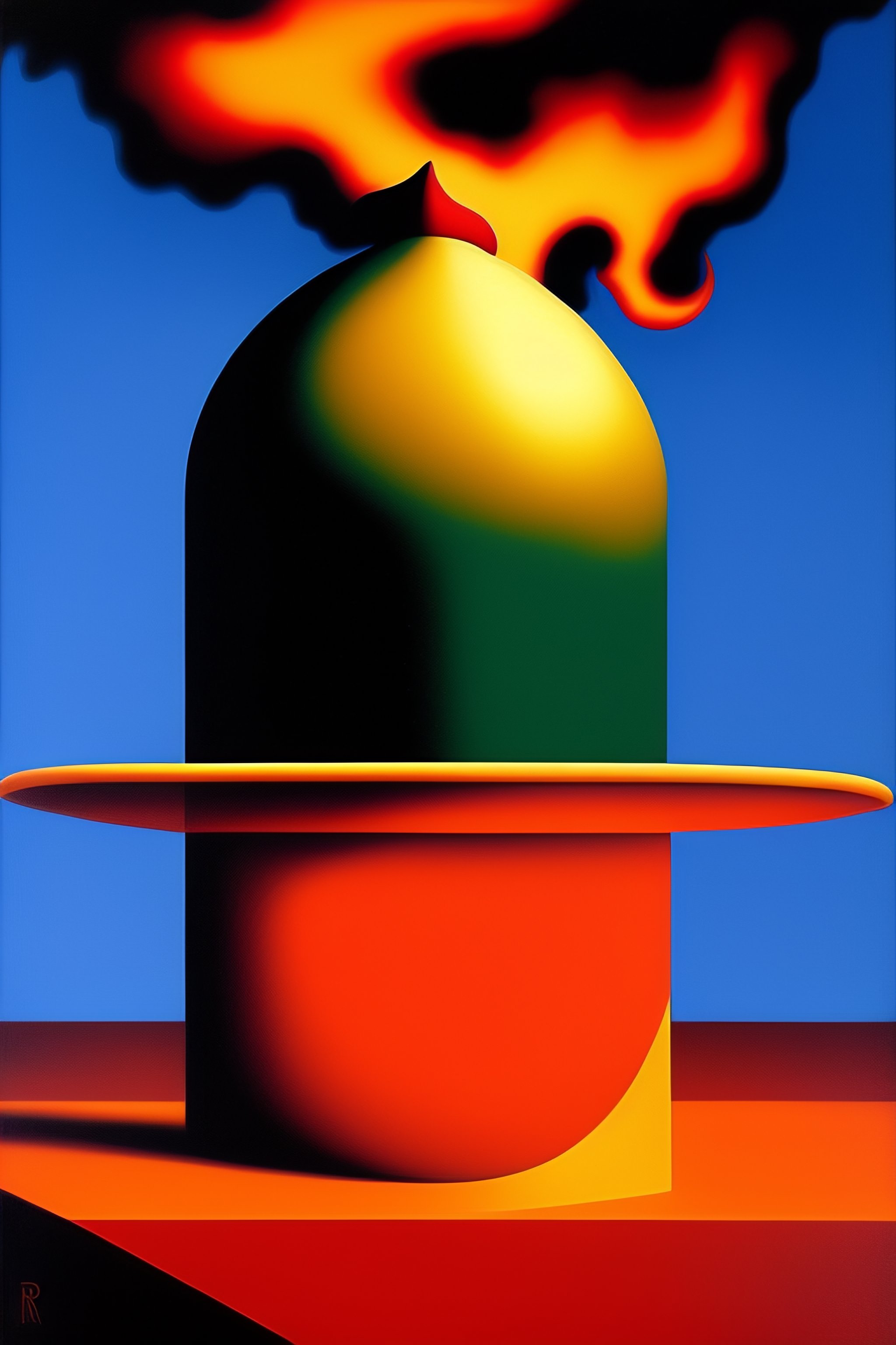 Lexica - The devil. Painted by Rene Magritte