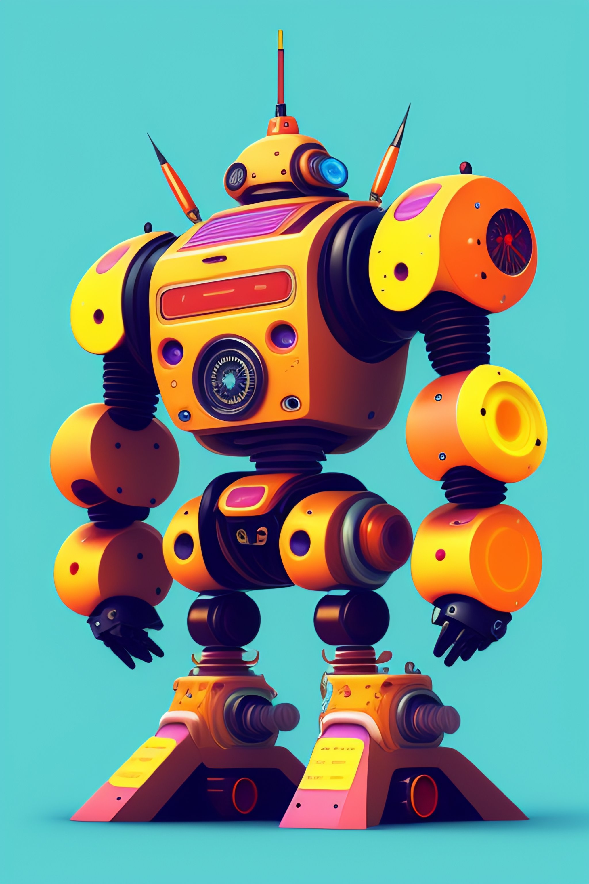 Lexica - 90s anime style illustration robot made out of clock parts