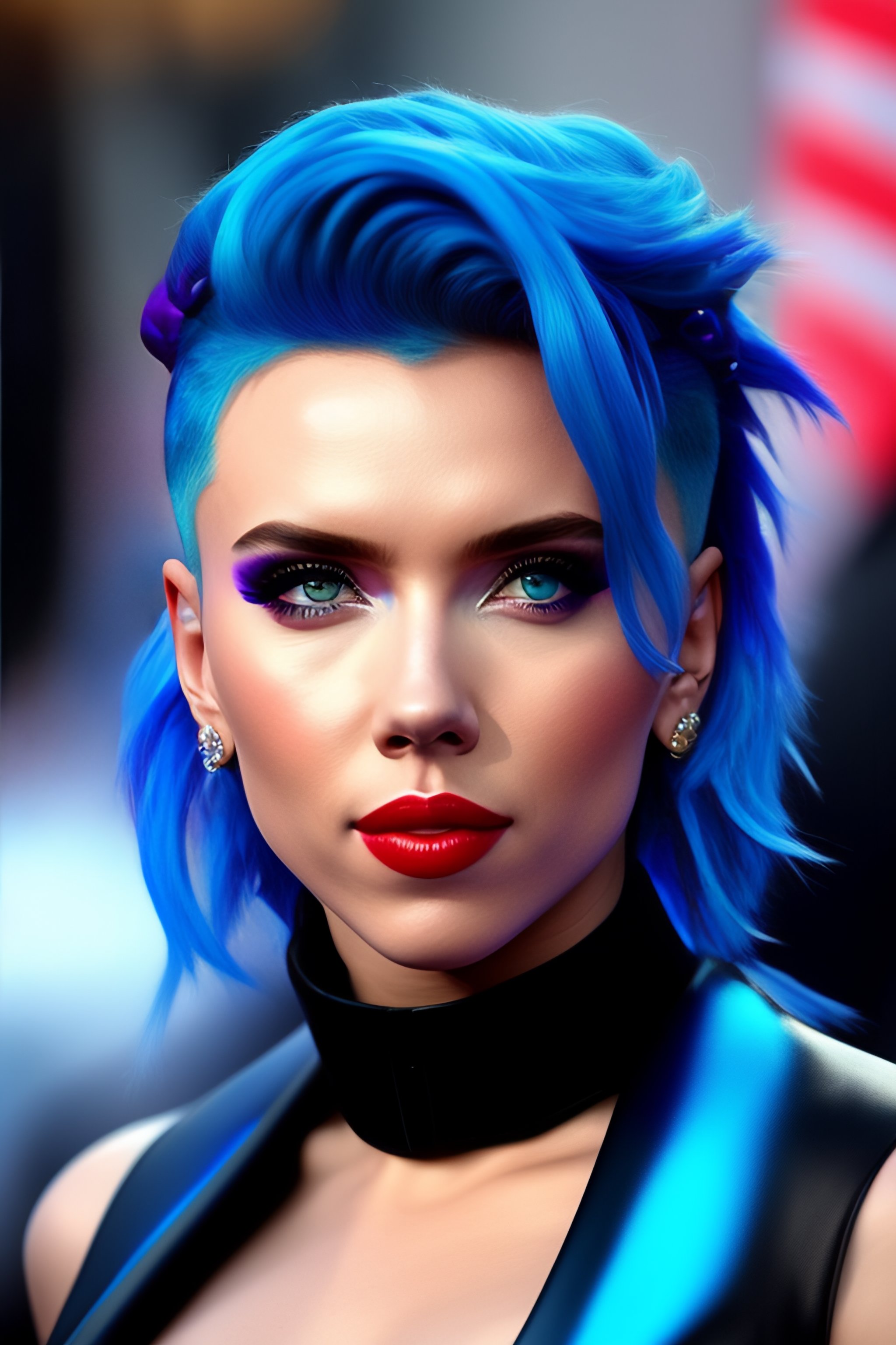 Scarlett johansson blue hair