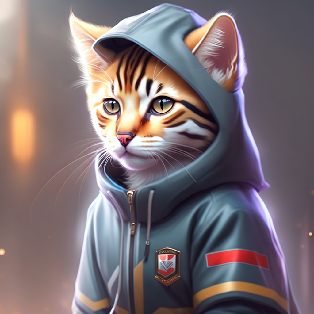 Lexica Cats , A real sporty kitten in tracksuits, artstation