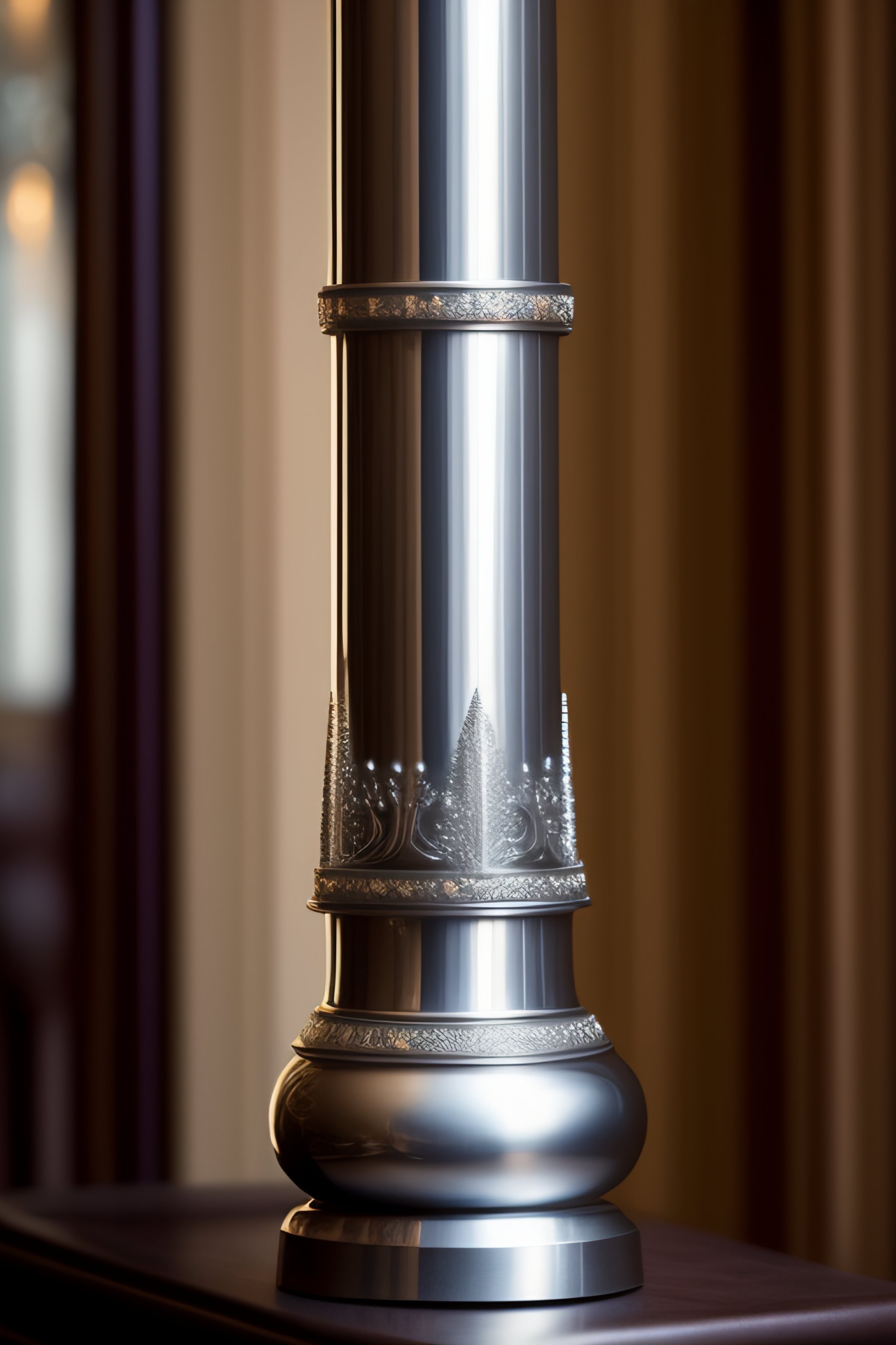 Lexica Tall silver staff with starlight on top, photograph