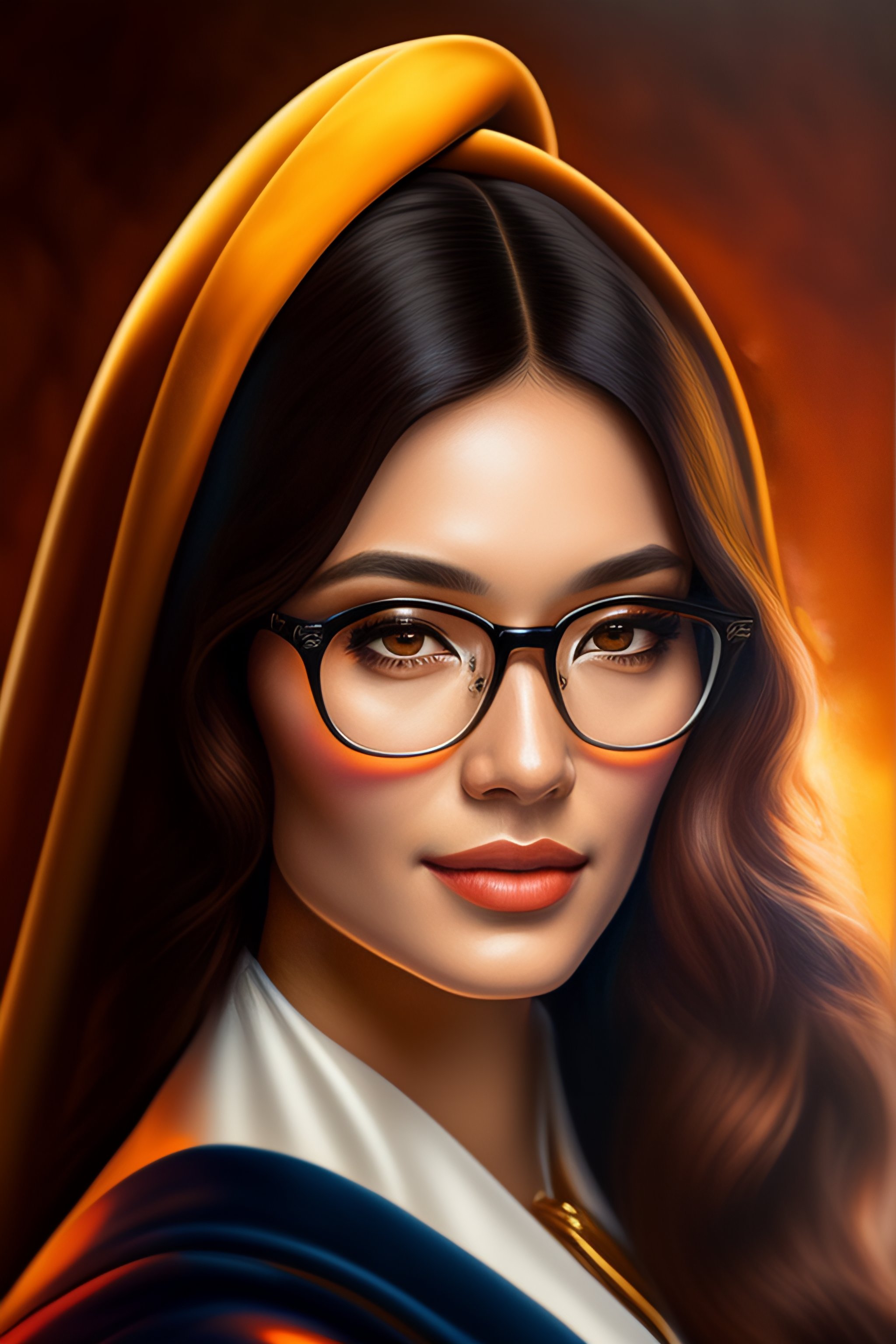 Lexica - Mona Lisa with glasses in the style of stefan kostic