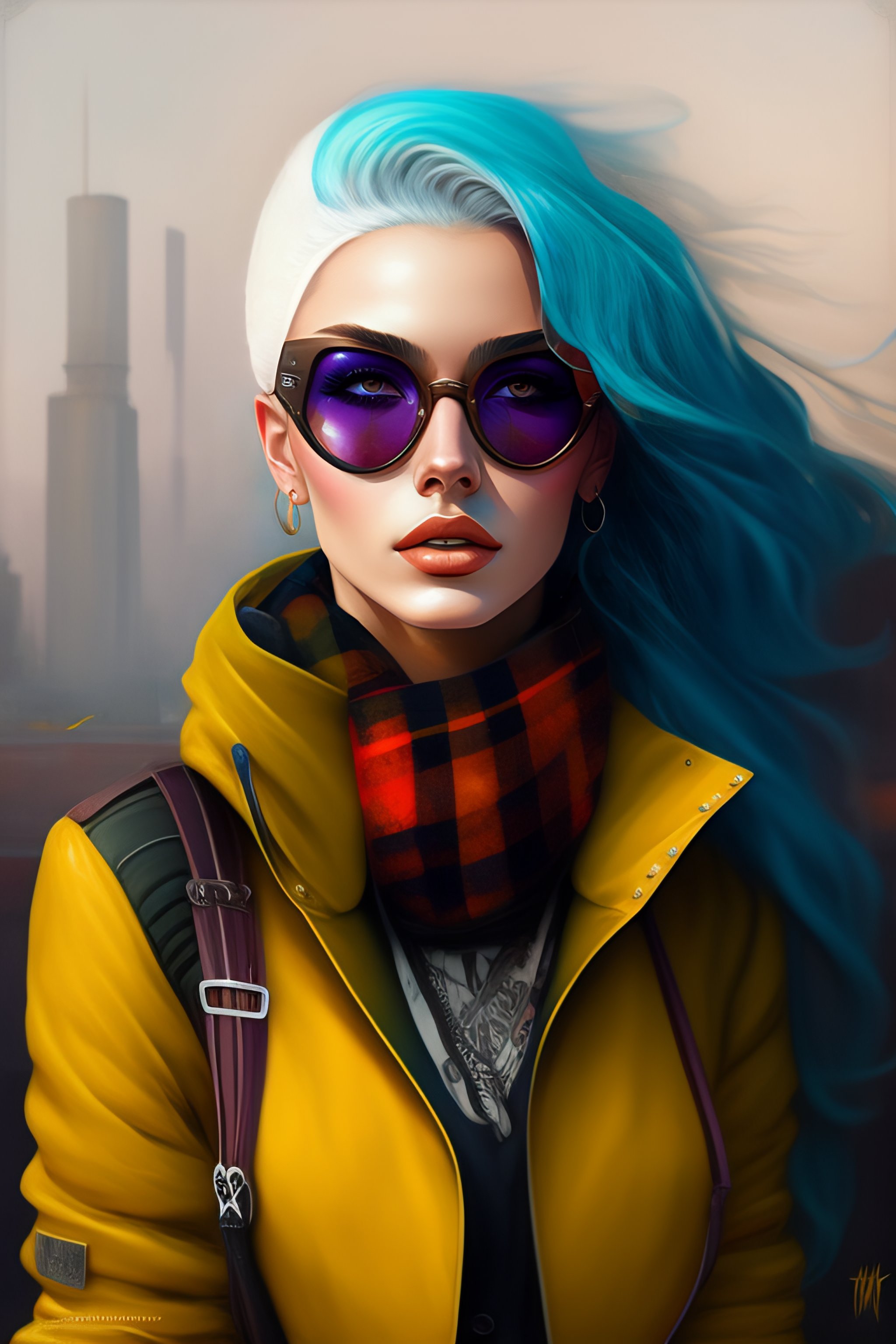 Lexica - Highly detailed portrait of a sewer emo punk woman student ...