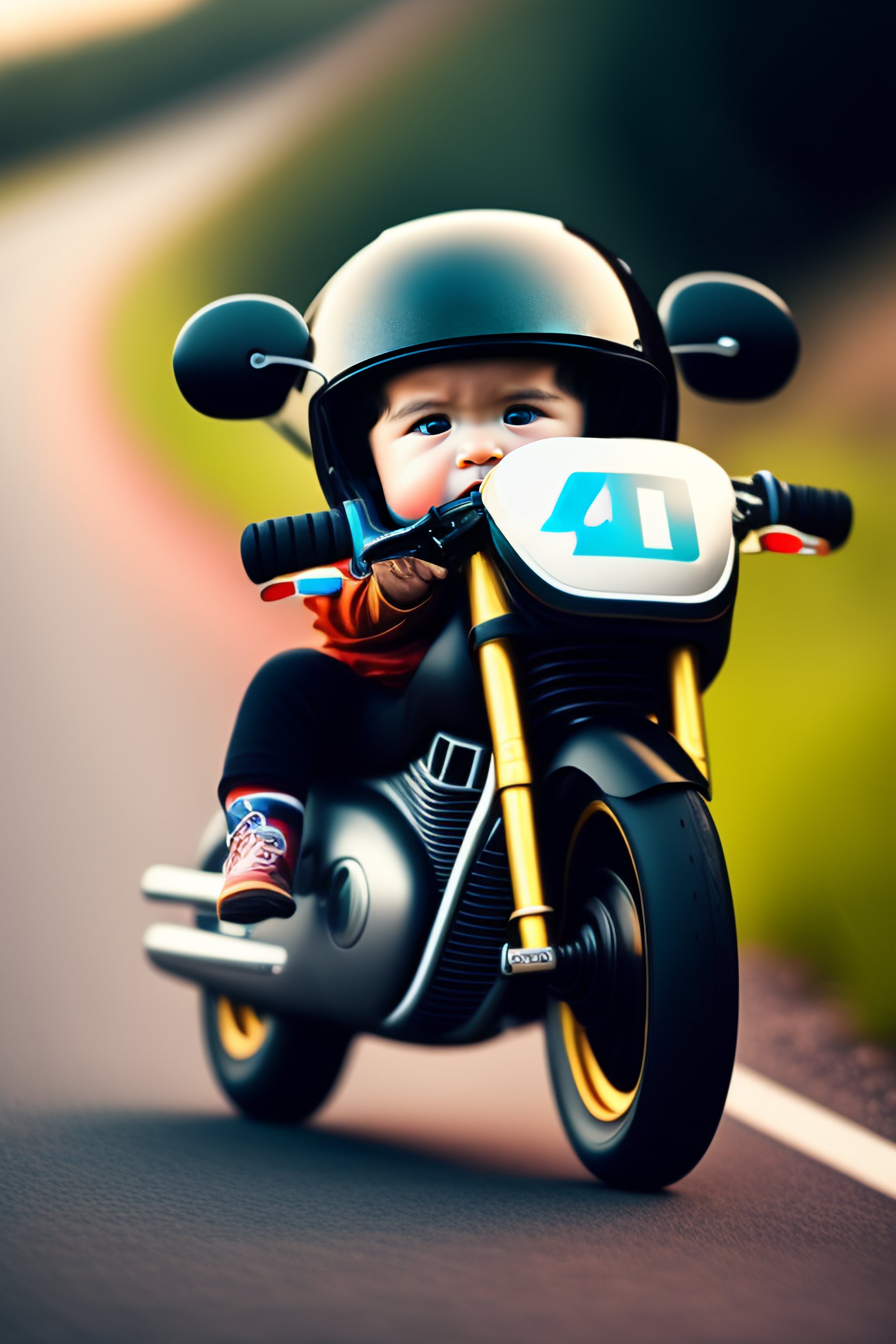 Baby on shop a motorbike