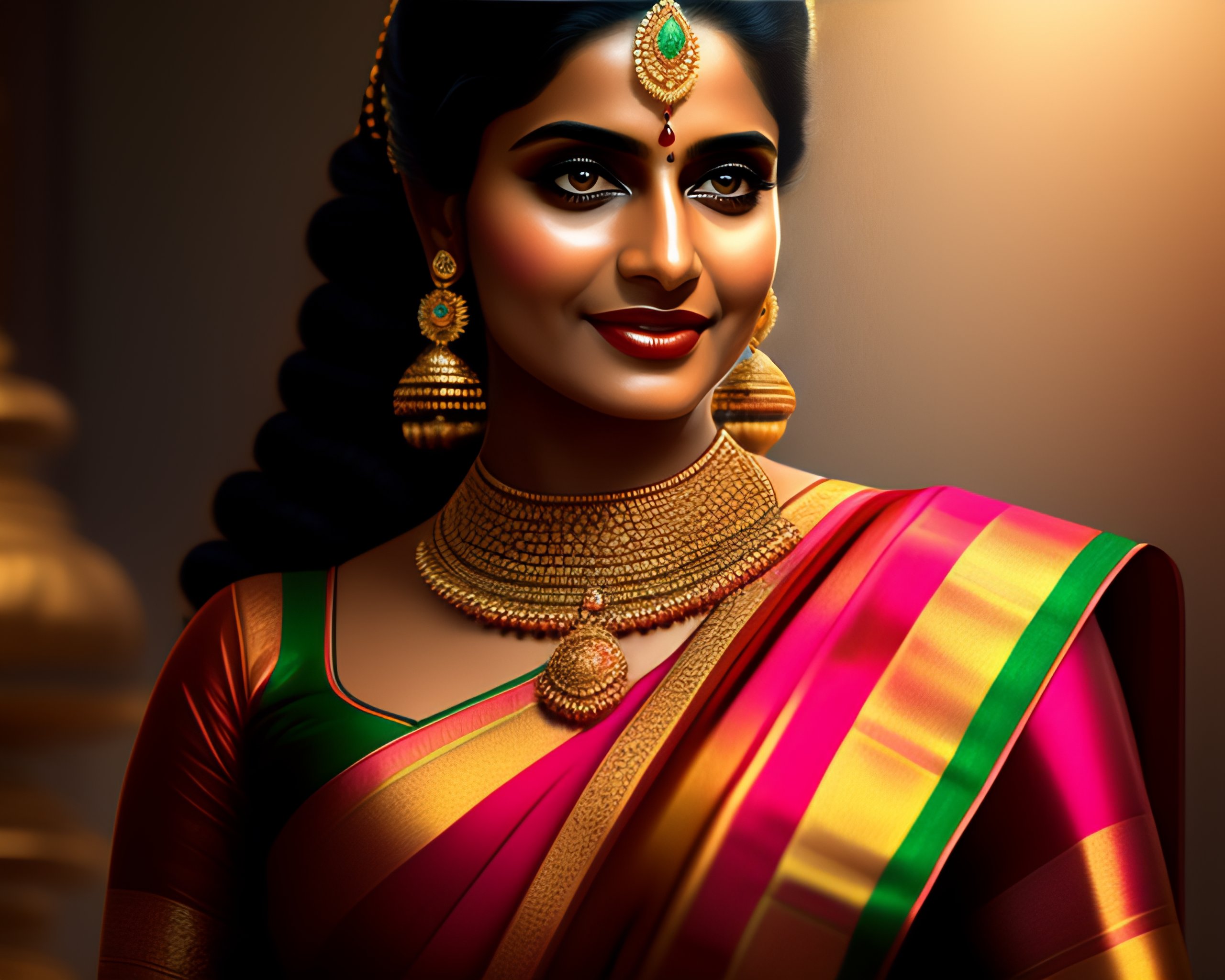 Lexica - Pleasant Kerala woman in a tight saree, Natural light ...