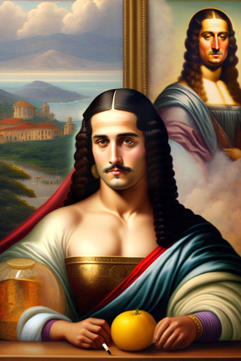 Lexica Mona lisa smoking a joint, pablo escobar selling a package