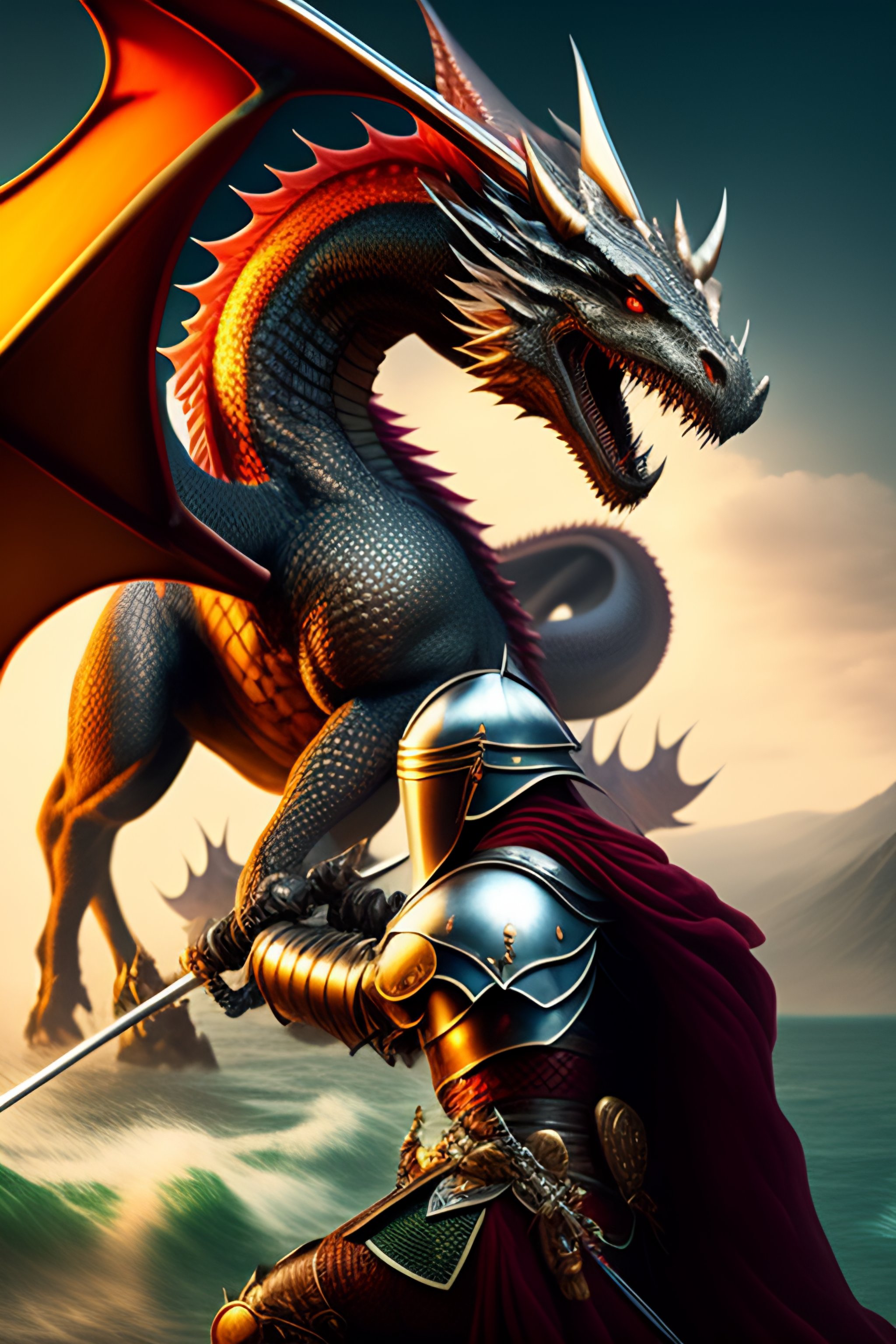 Lexica - Knight fighting a dragon