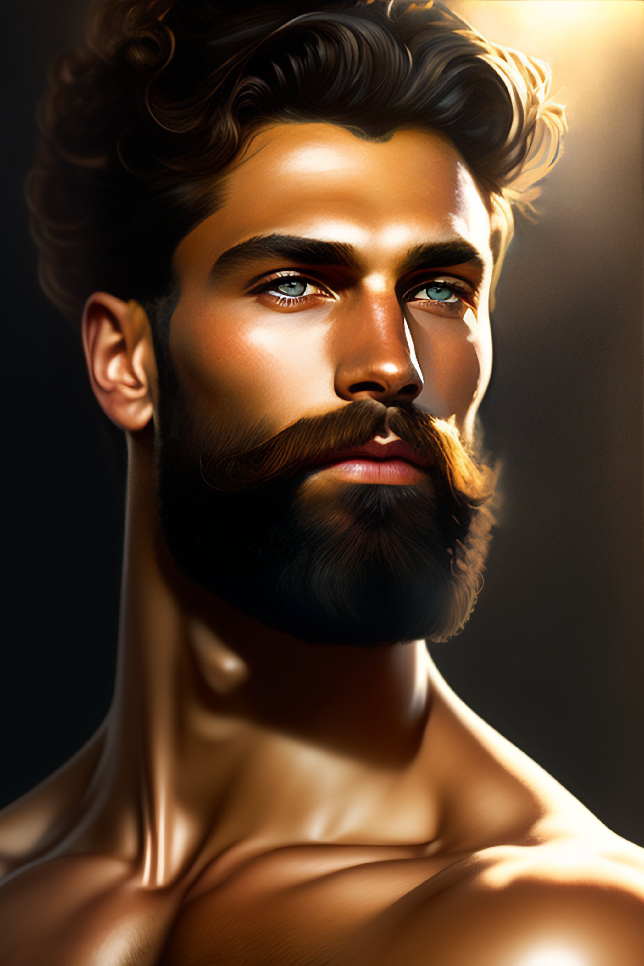 prompthunt: strong giga chad attractive man face symettry brown beard with  christmas hat masculine traits brown hair purple eyes clean skin ultra  realistic highly detailed highly realistic 8 k photo realistic