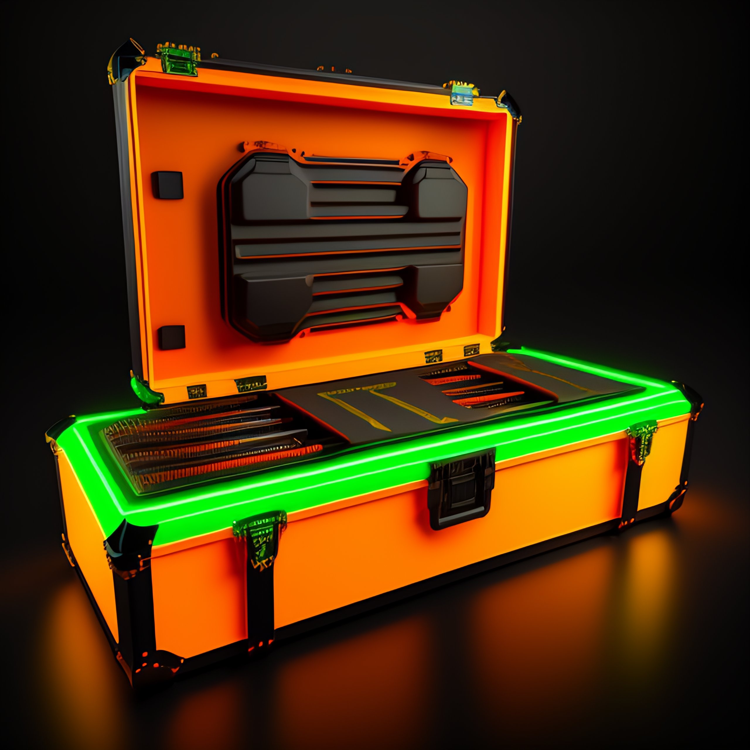 Lexica - CS-GO deluxe big gun box case, hollographic orange and green ...