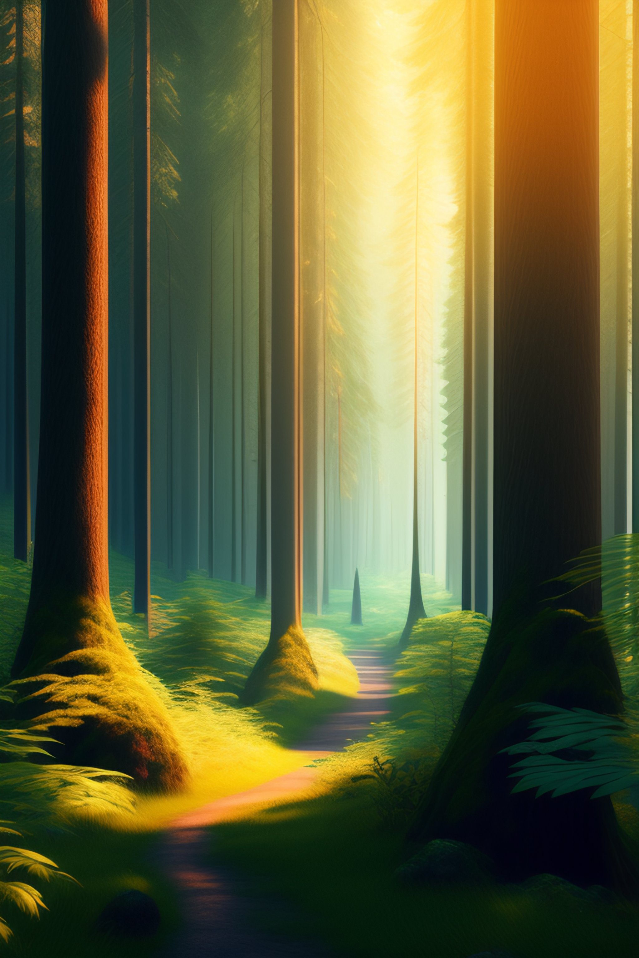 Lexica - Forest, greenery, trees, realistic, 8k, nature, spacious