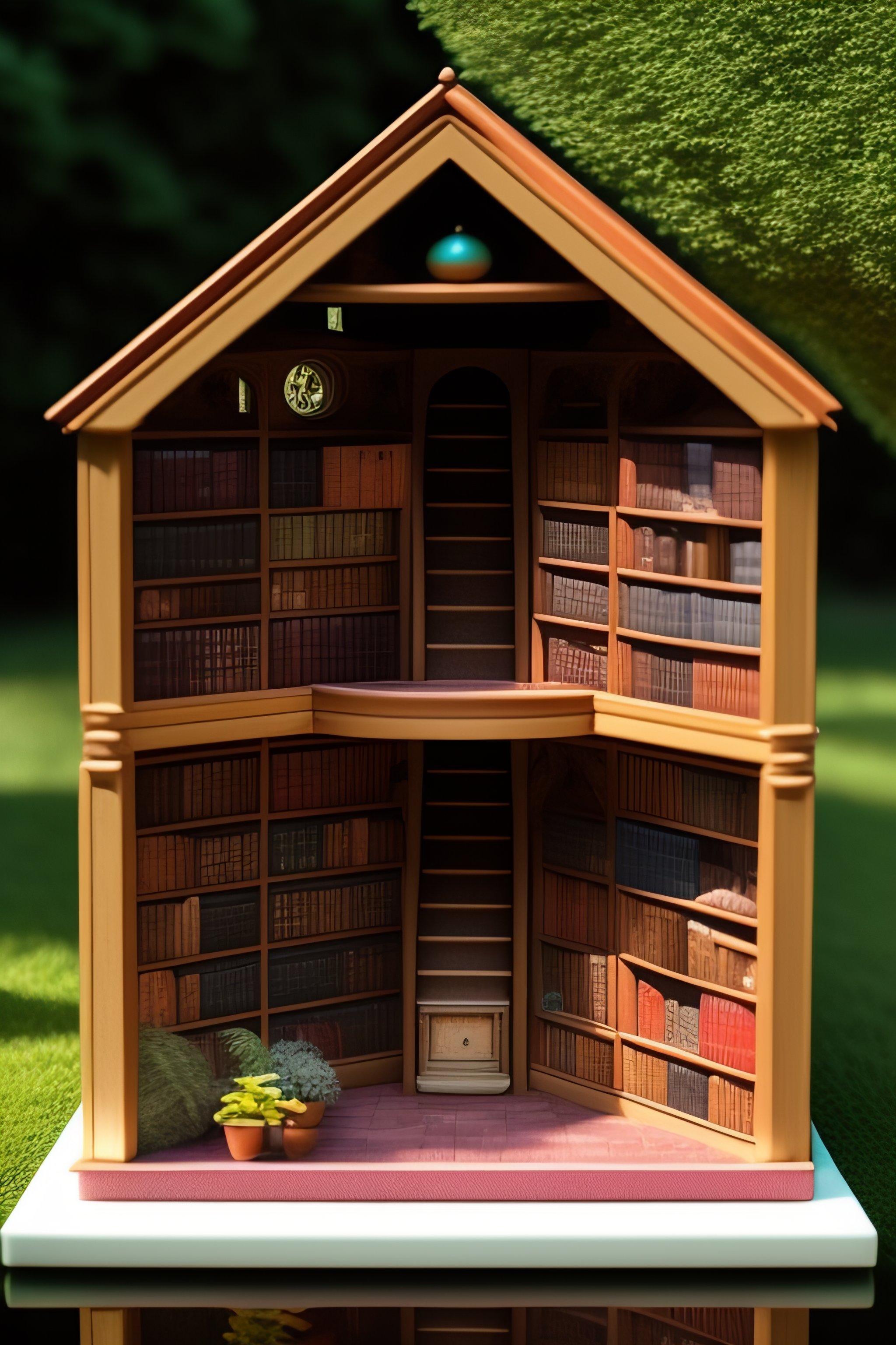Lexica - Miniature city library is hidden in the garden
