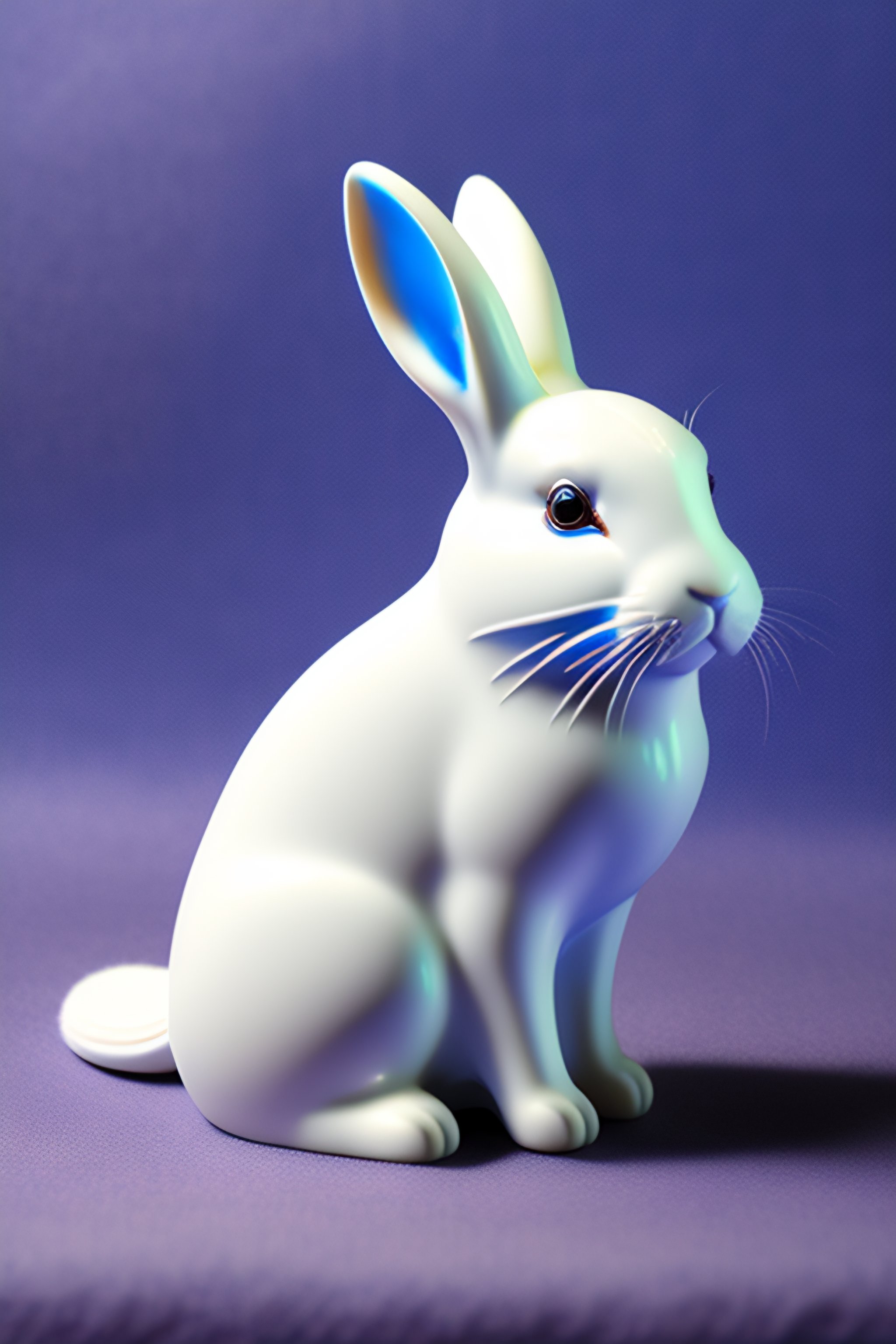 Lexica - A detailed intricate rabbit toy made out of white porcelain ...