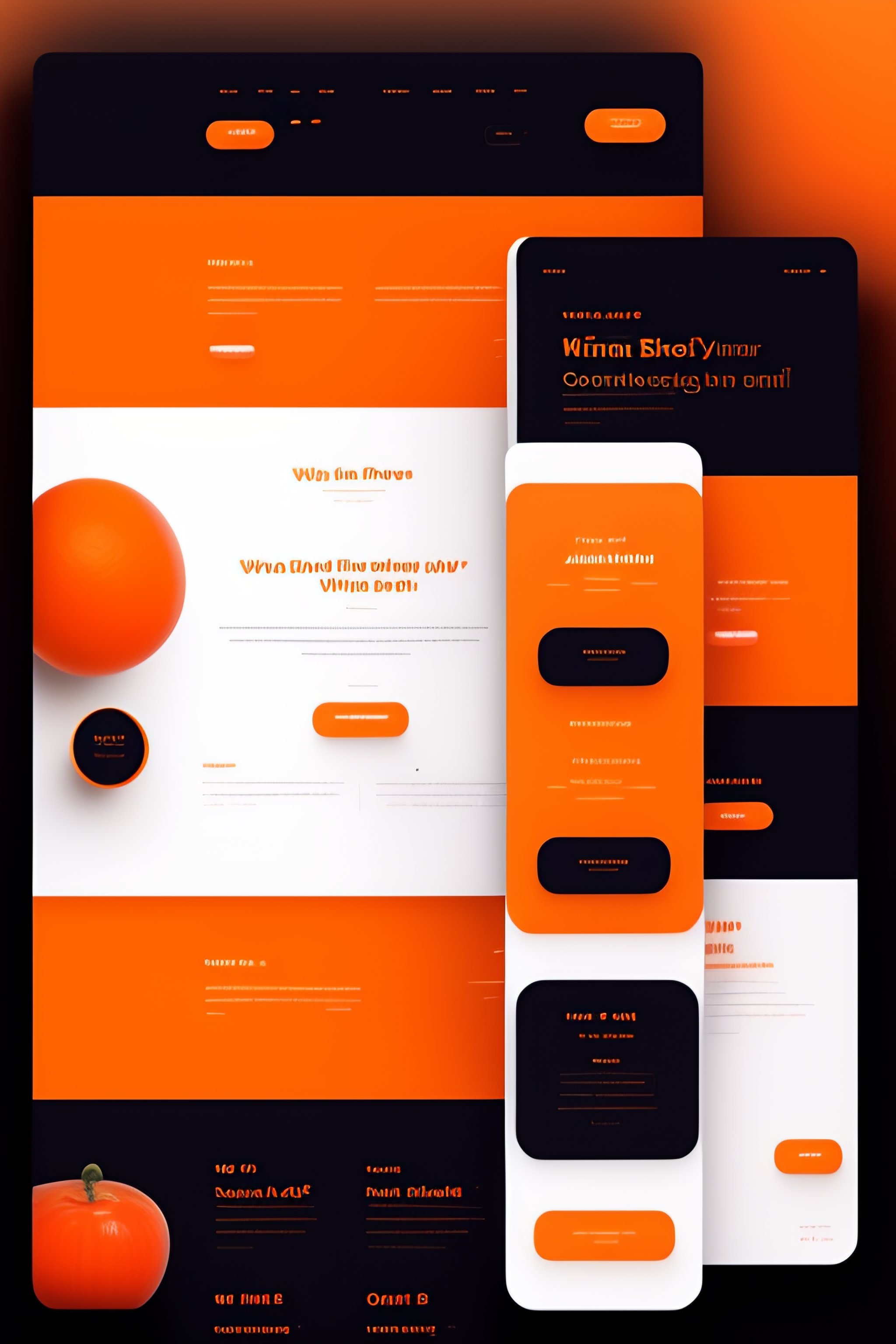 Orange Black and White Background Design