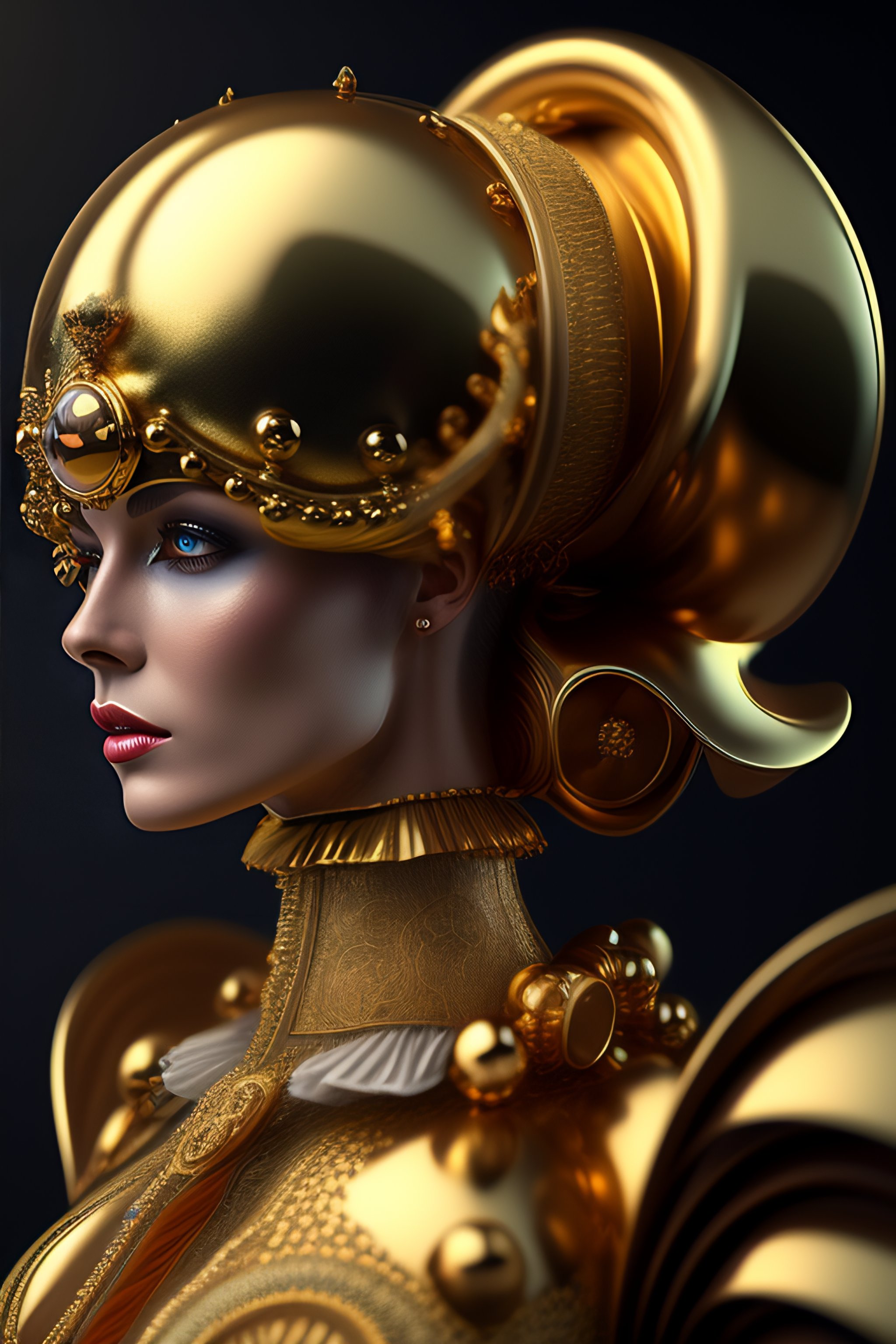 Lexica - Hyperrealistic neo - rococo steampunk minimal Humanoid. highly ...