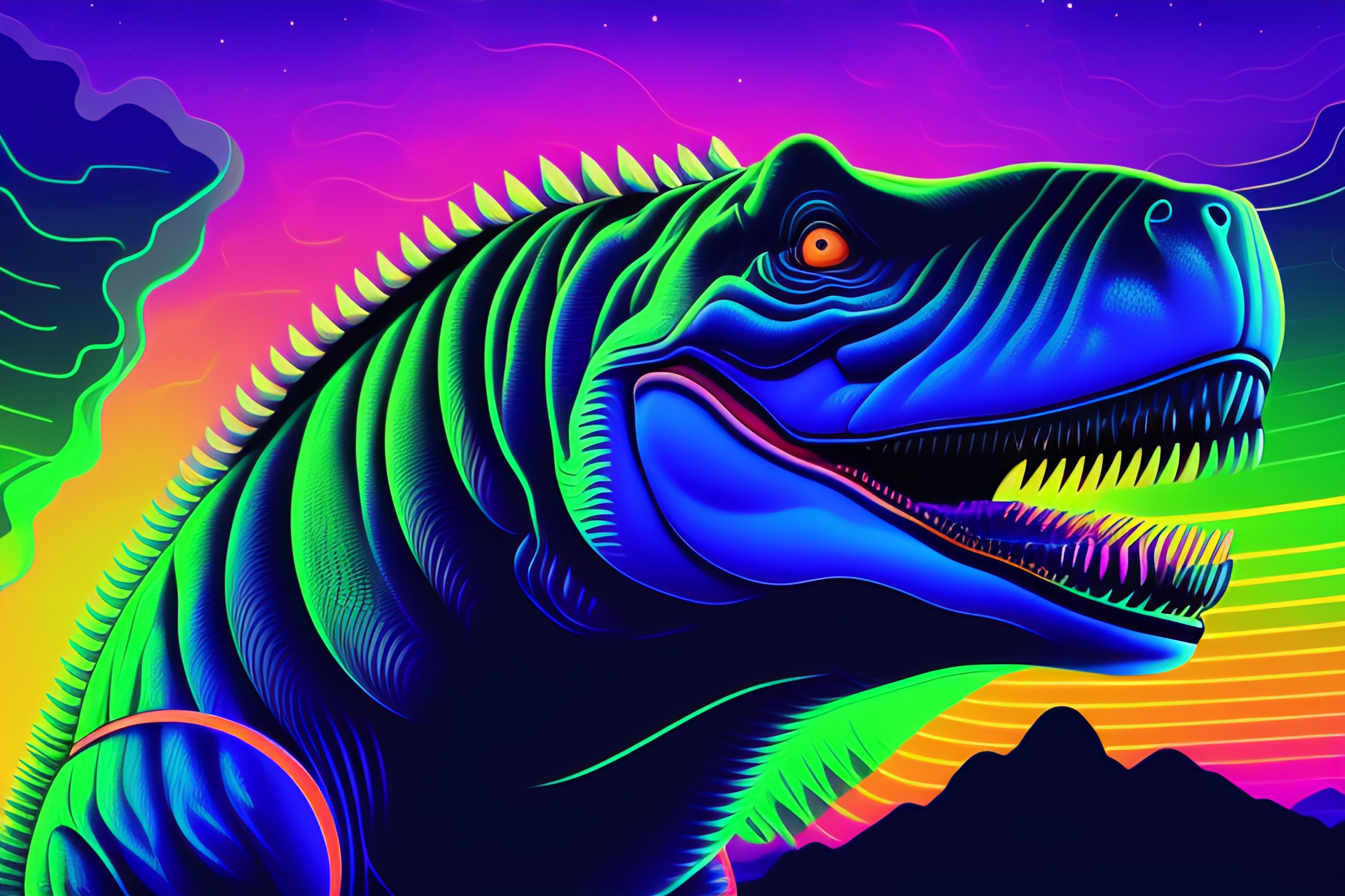 Lexica - Synthwave style vector art, horizontal neon lines ...