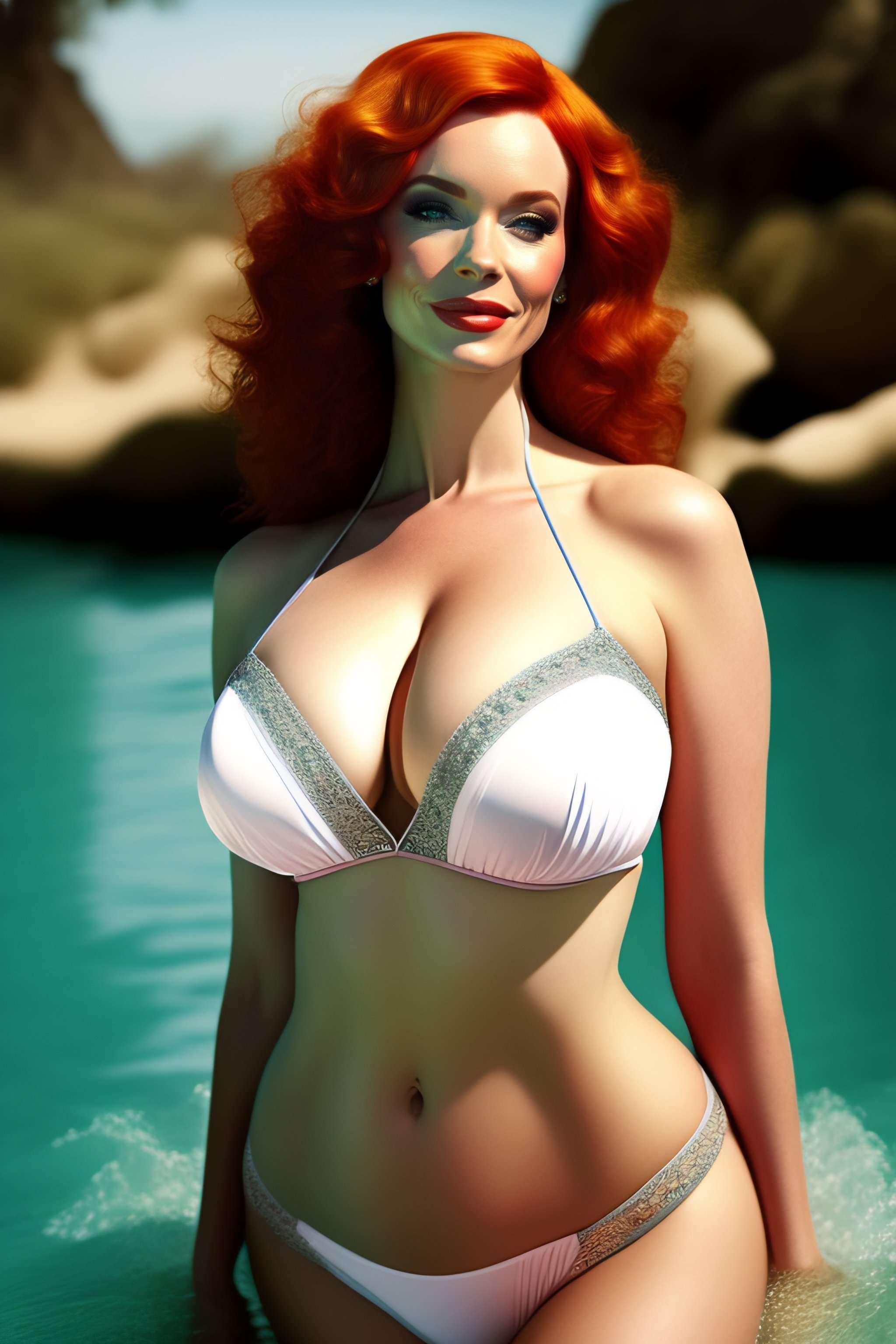 Lexica Christina Hendricks as a bikini model