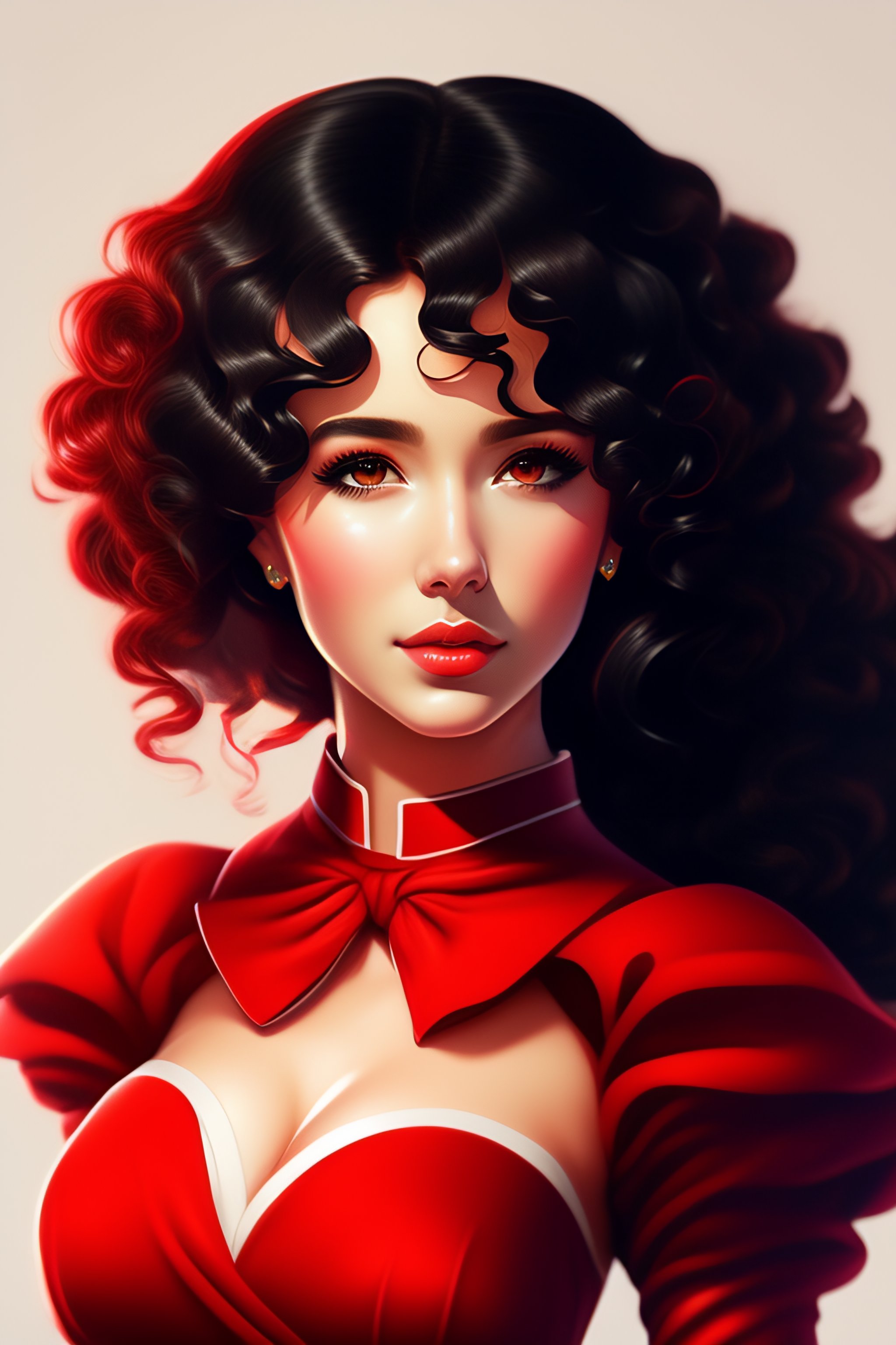 Lexica - Anime portrait of white girl with black curly hair, anime  masterpiece, highly detailed