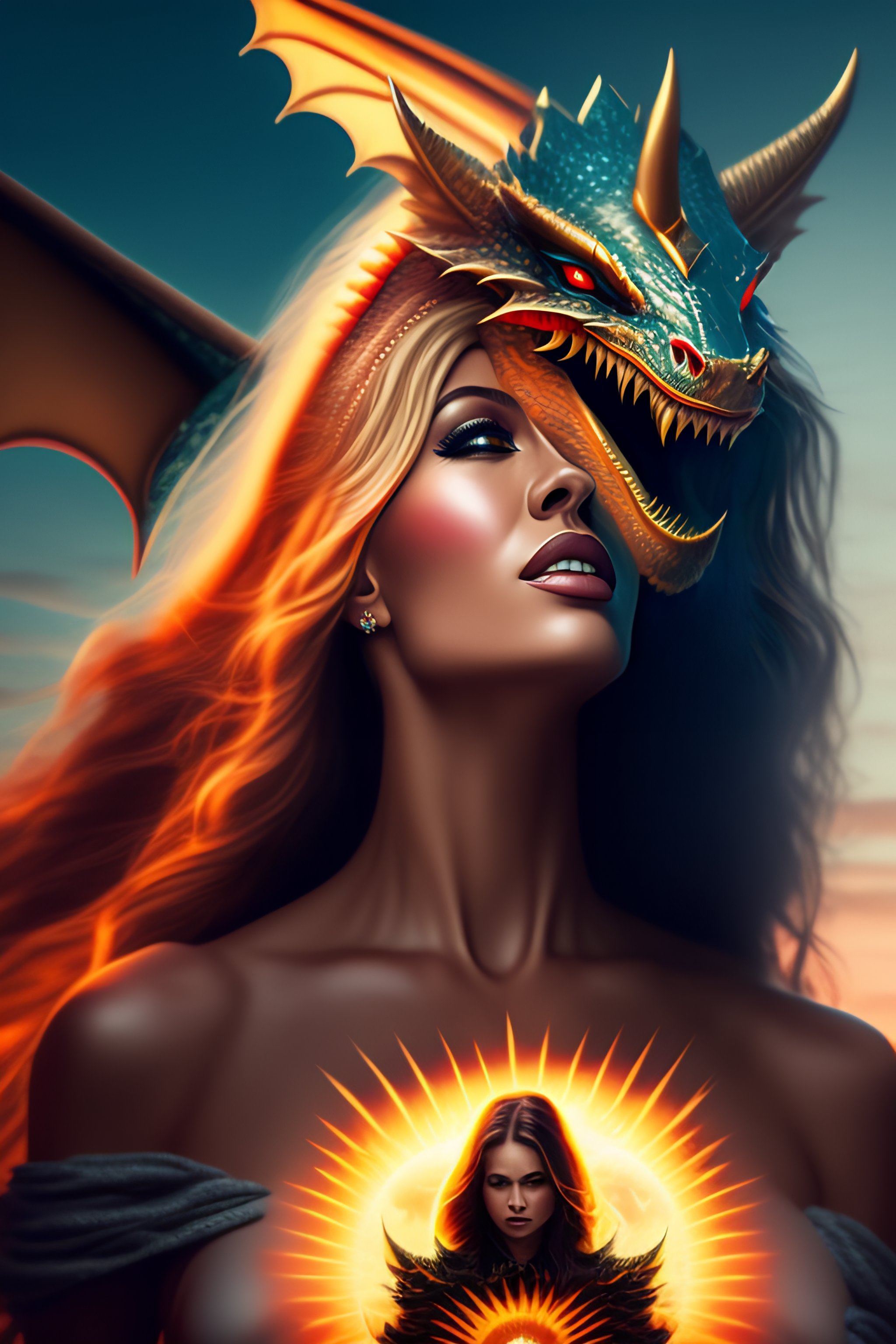 Lexica - A terrifying dragon with sharp teeth and claws, looming over a ...