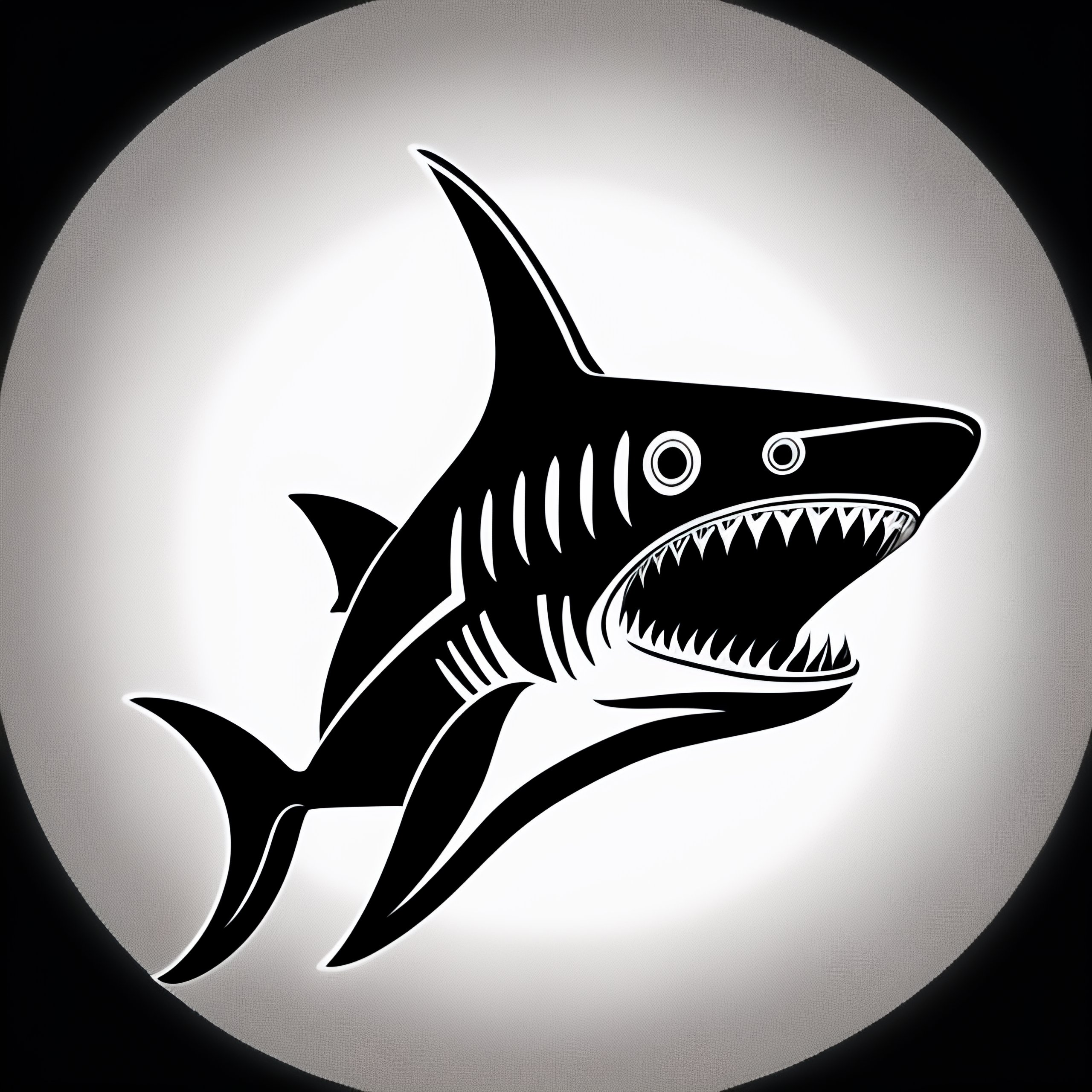 Lexica - Fierce Shark Logo, Vector Illustration, Unusual, Black And ...