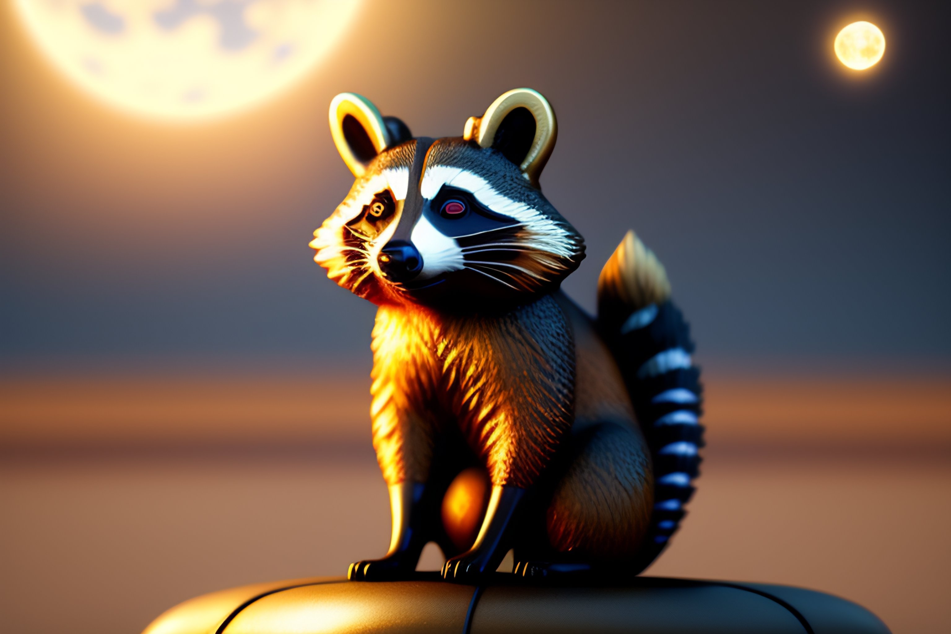 Lexica - Raccoon in a steampunk unform riding on a rocket towards the ...