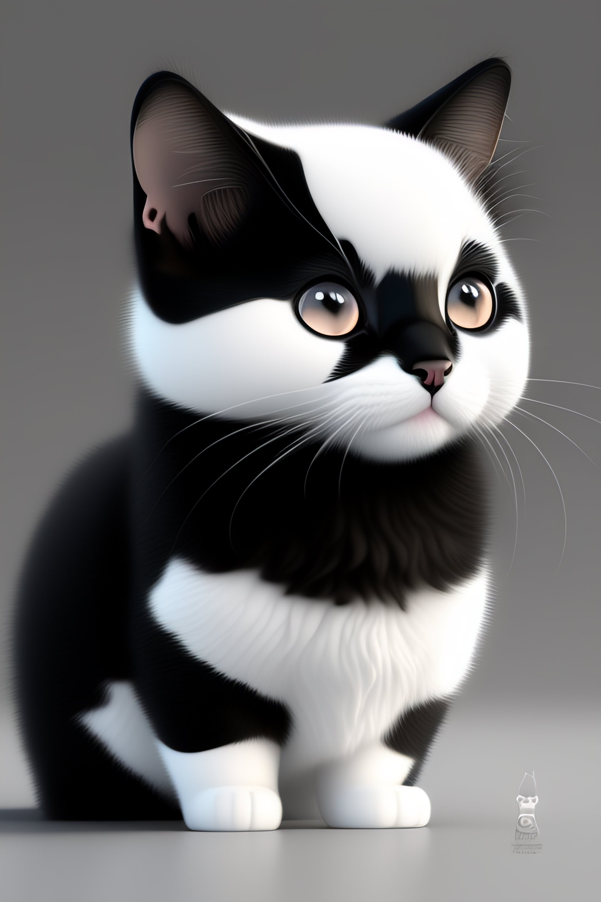 cute black and white cat